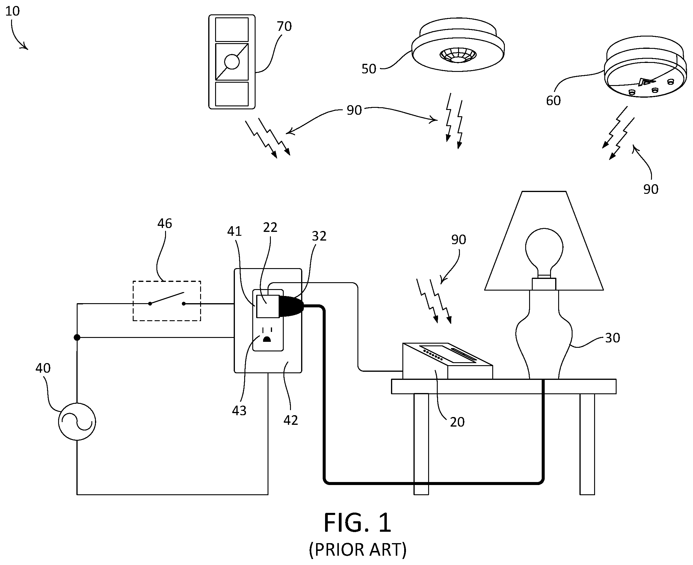 Patent US12174652 — Load-sensing remote control device for use in a load control system — Figure 1