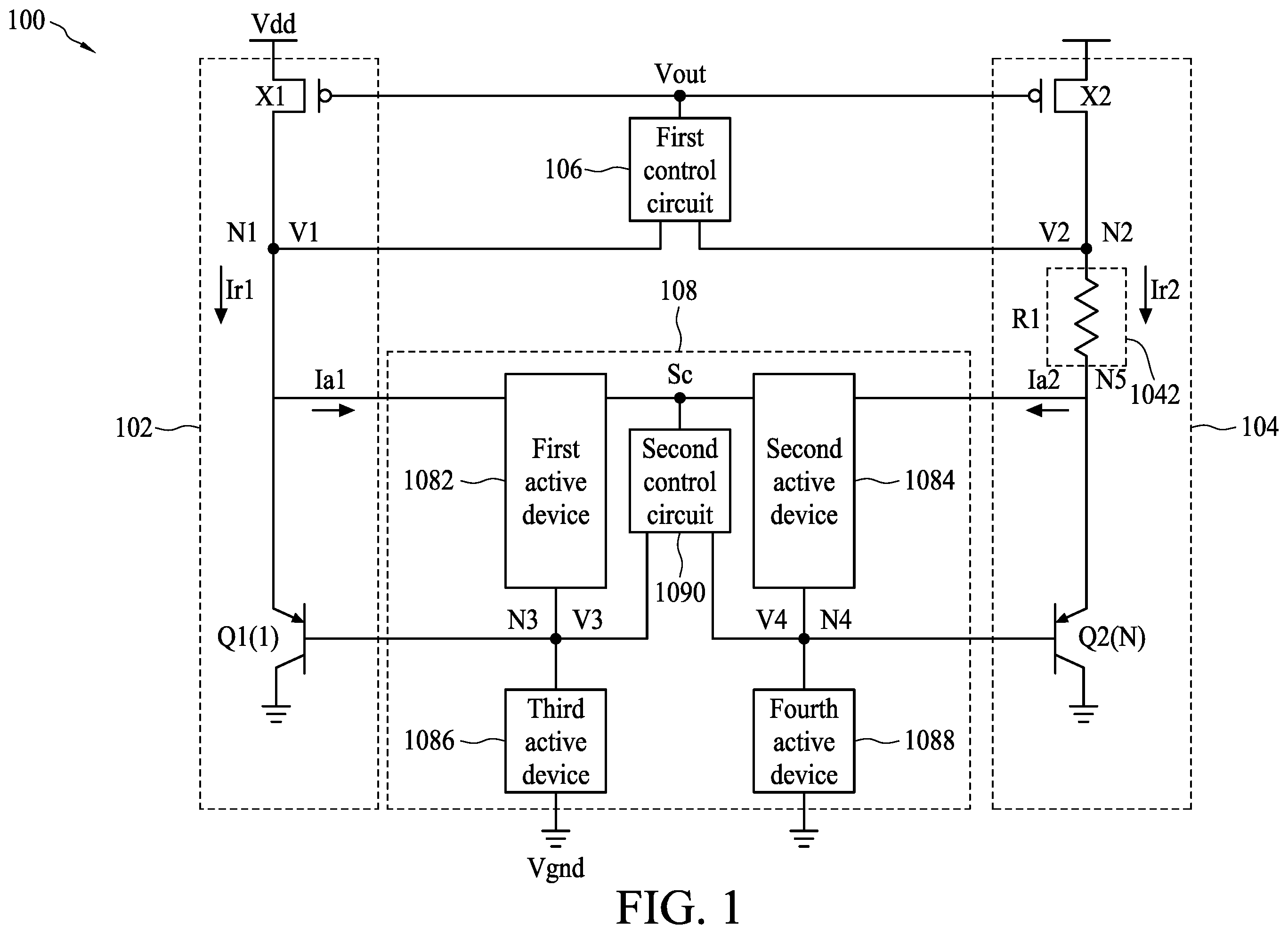 Patent US12174653 — Signal generating device, bandgap reference device and method of generating temperature-dependent signal — Figure 1