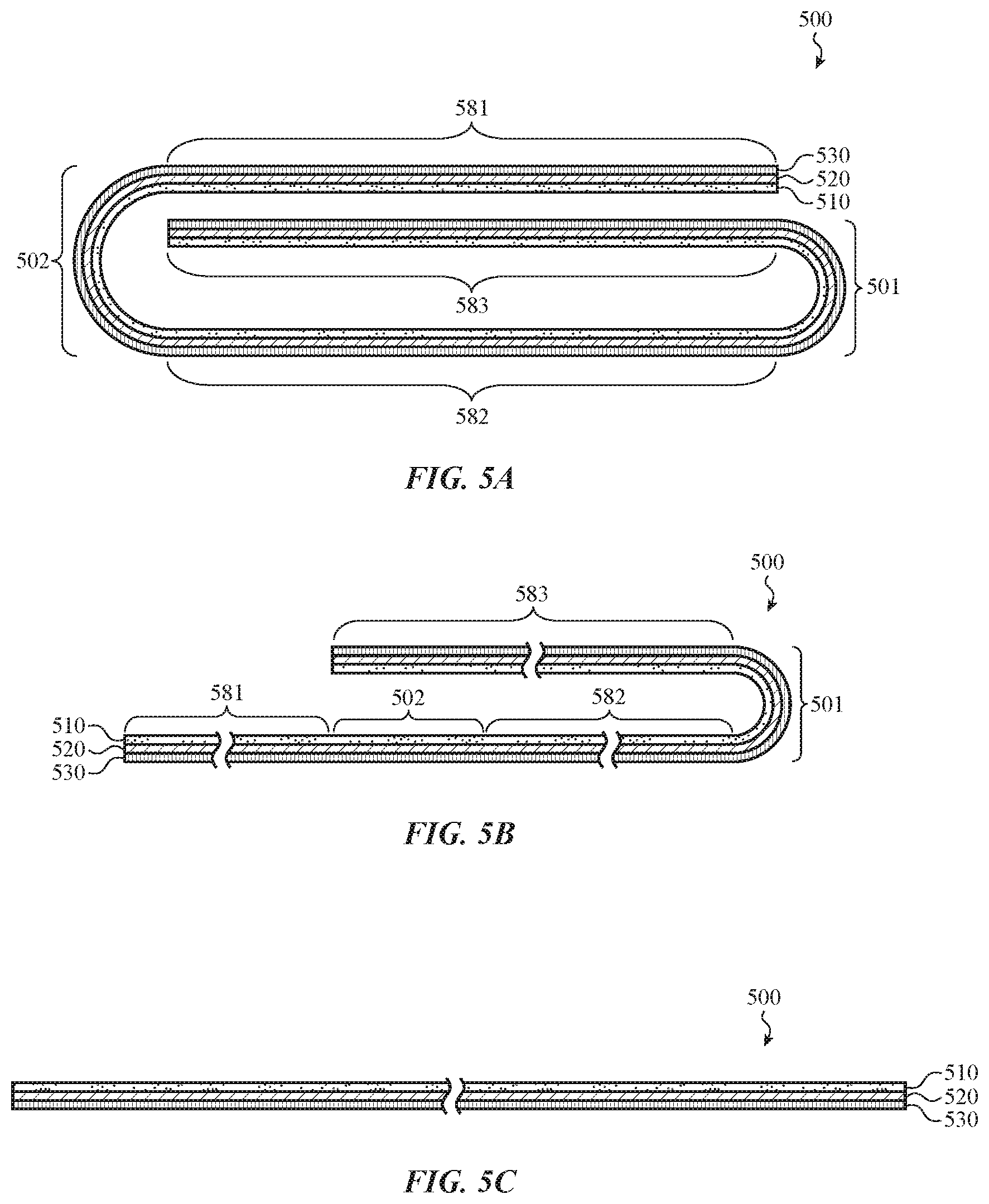 Patent US12174671 Figure 5 – Foldable cover and display for an electronic device
