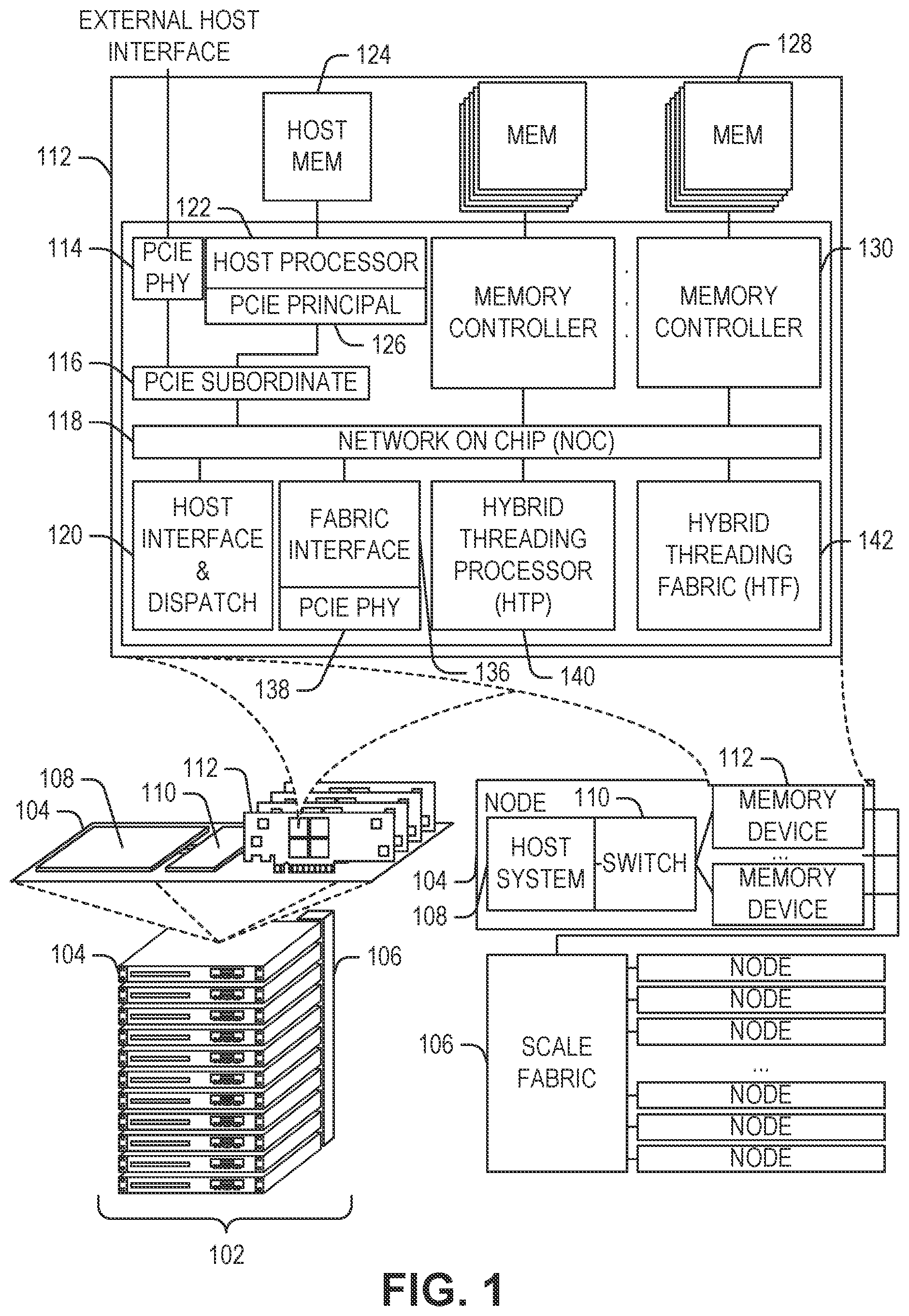 Patent US12174759 Figure 1 – Interpolation acceleration in a processor memory interface