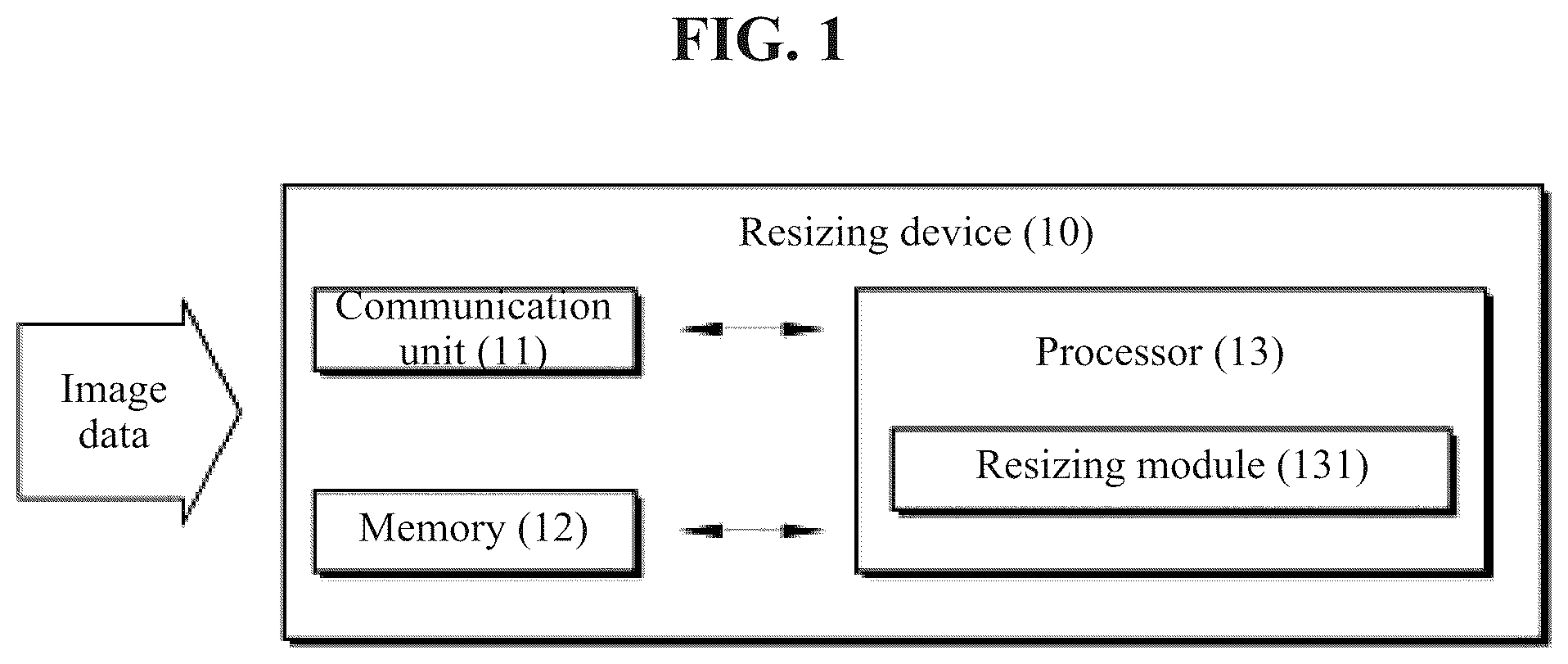 Patent US12174858 — Device and method for data reuse-based resizing — Figure 1