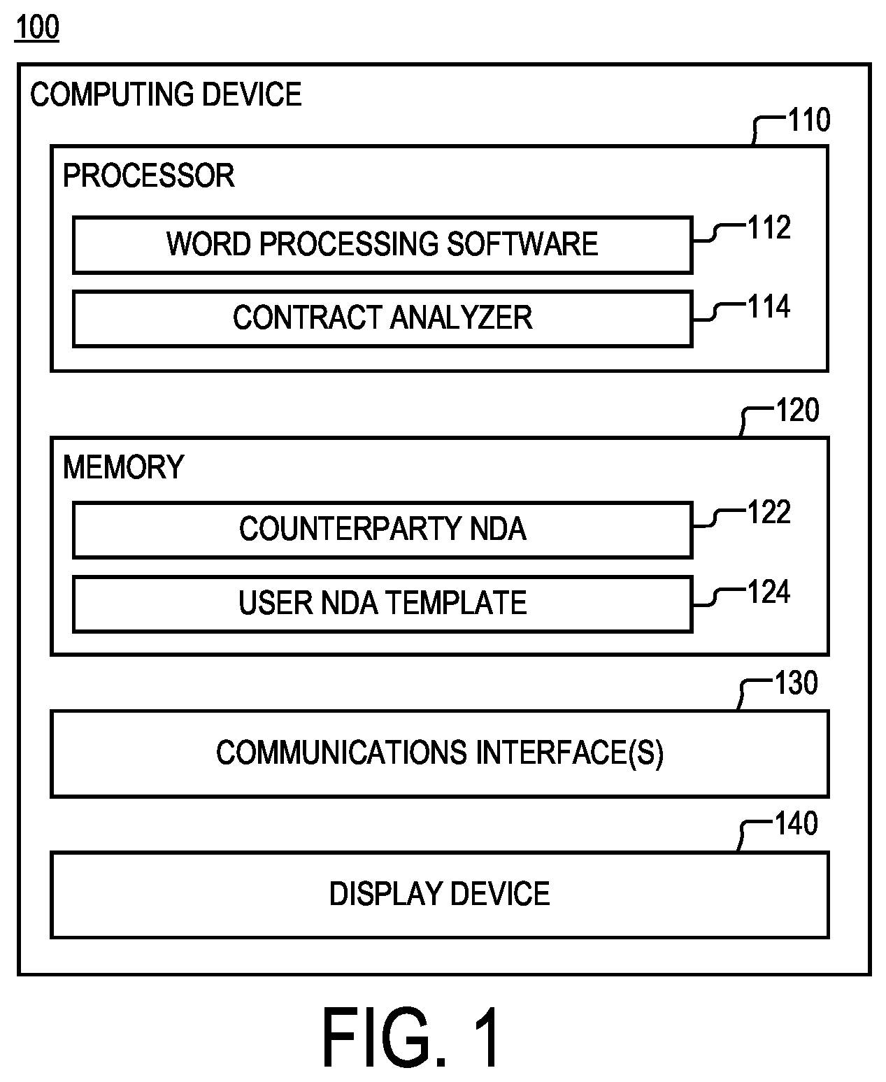 Patent US12174916 Figure 1 – Method and apparatus for contract analysis