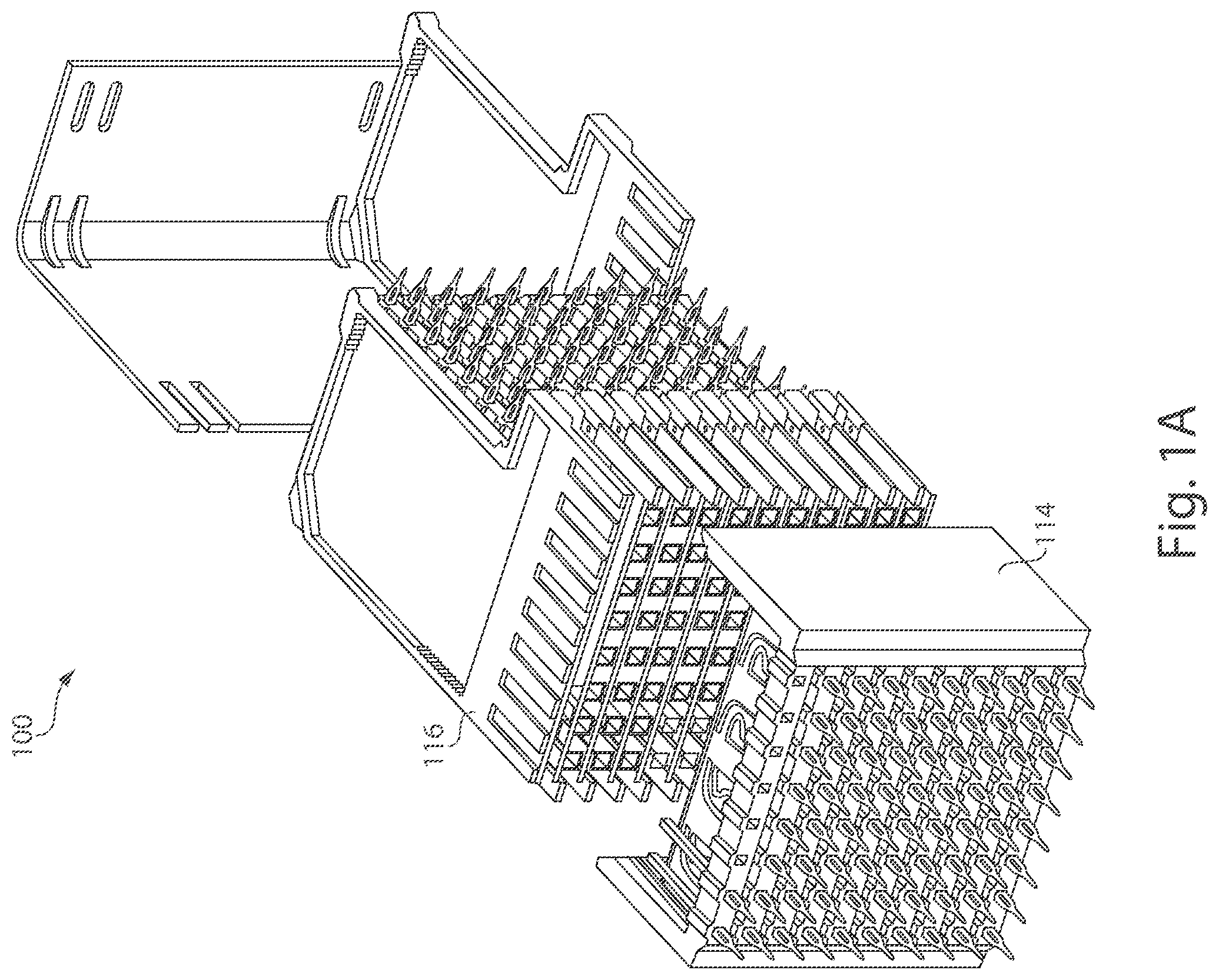 Patent US12184012 — High speed, high density electrical connector with shielded signal paths preliminary class — Figure 1