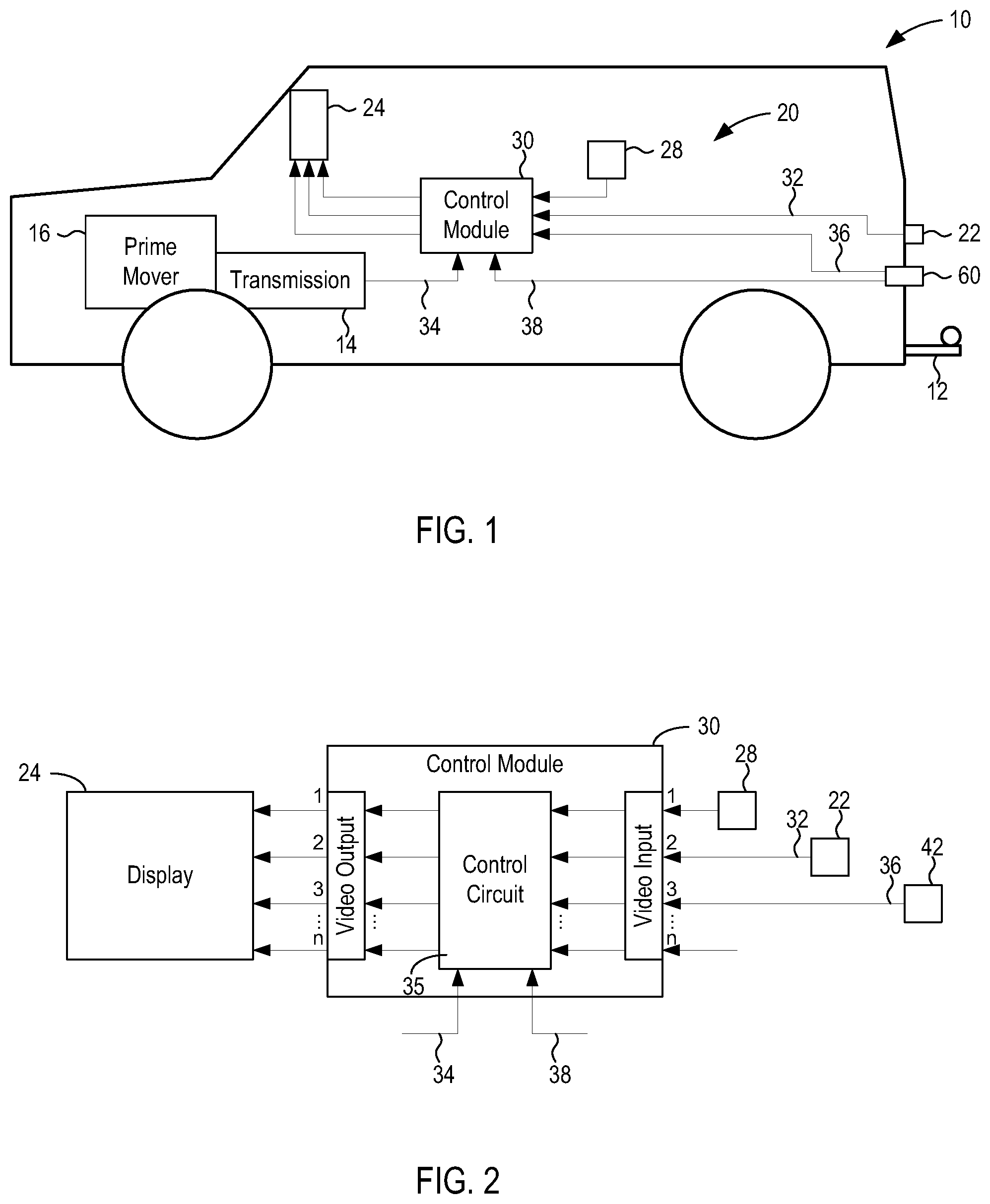 Patent US12184013 — Rear camera system for a vehicle with a trailer — Figure 1
