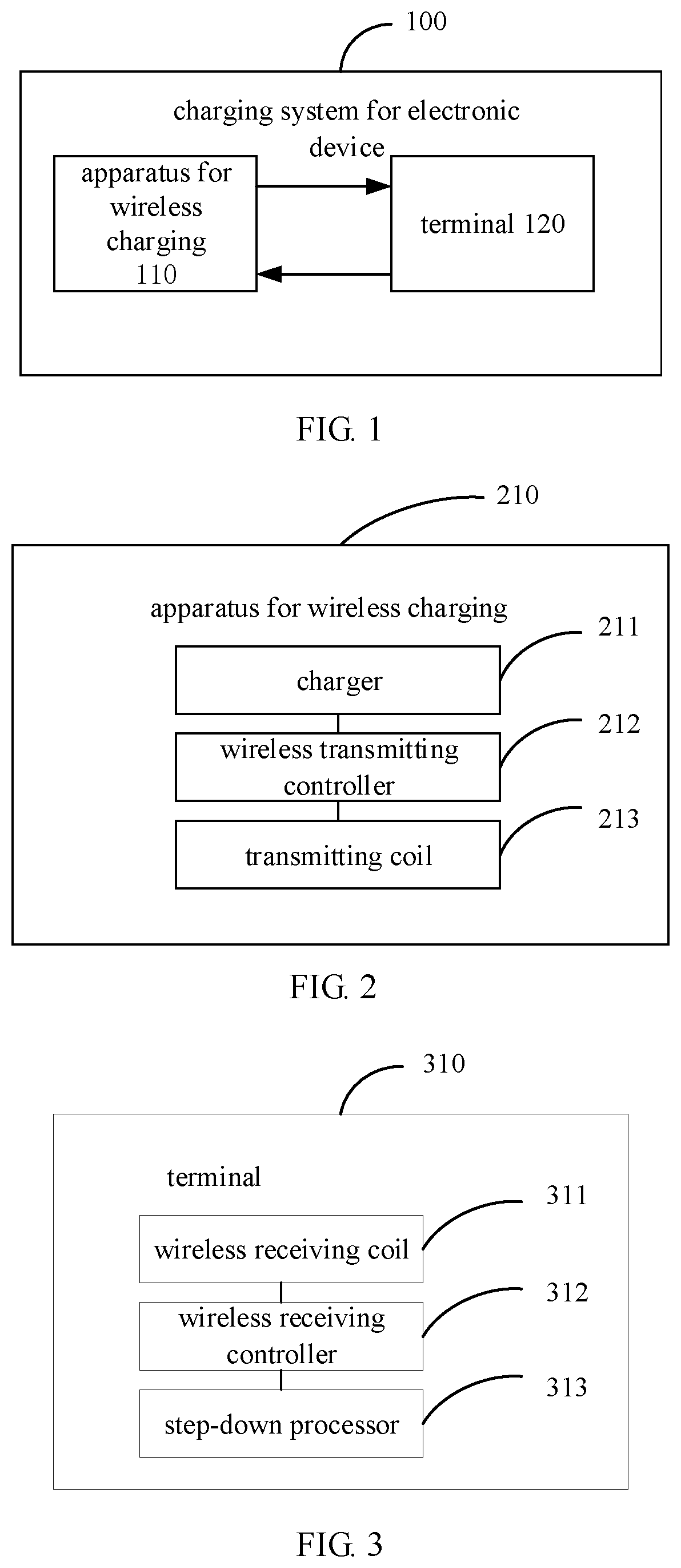 Patent US12184081 — Apparatus for wireless charging, terminal and charging method — Figure 1