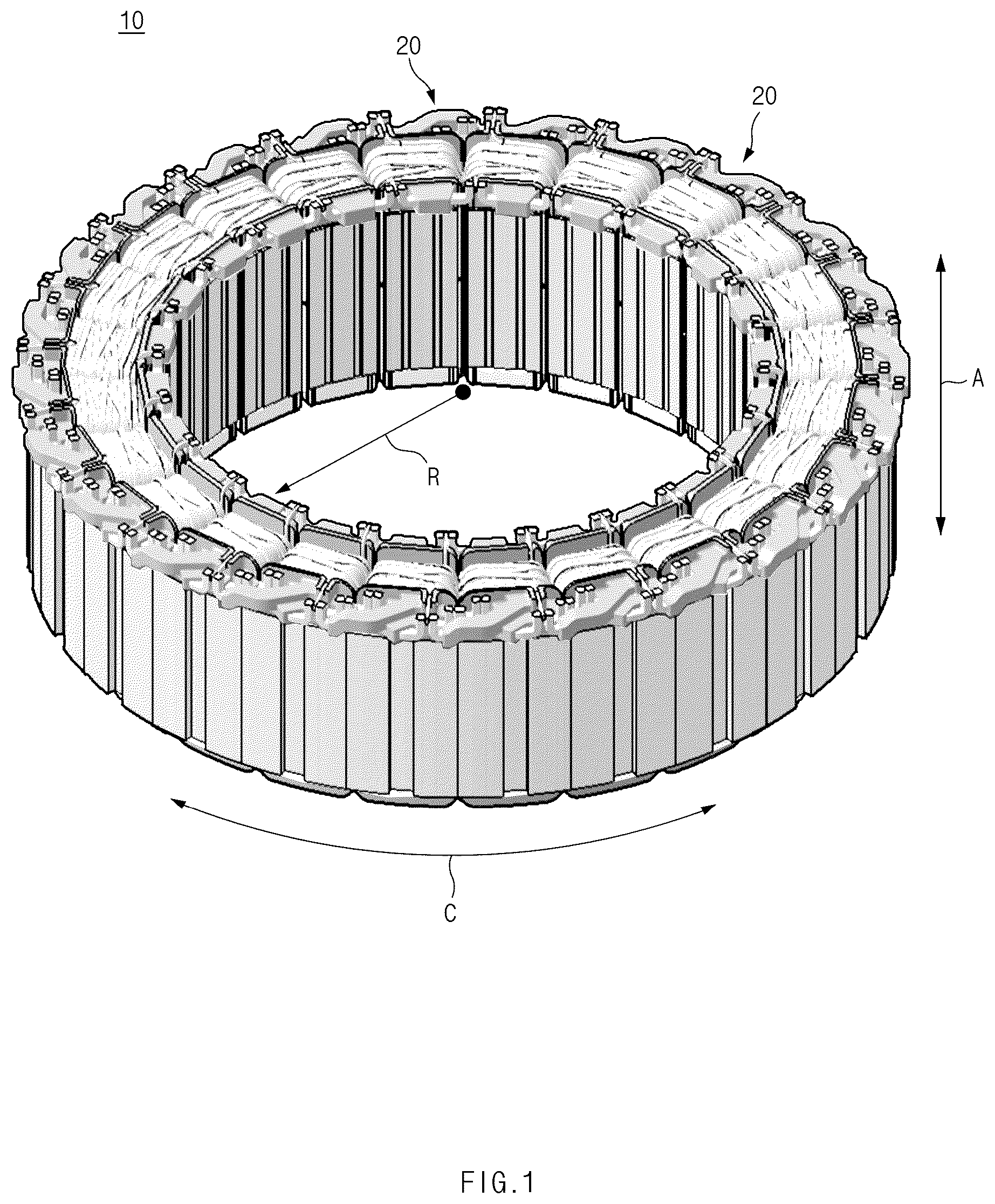Patent US12184141 — Stator for motor and motor including the same — Figure 1