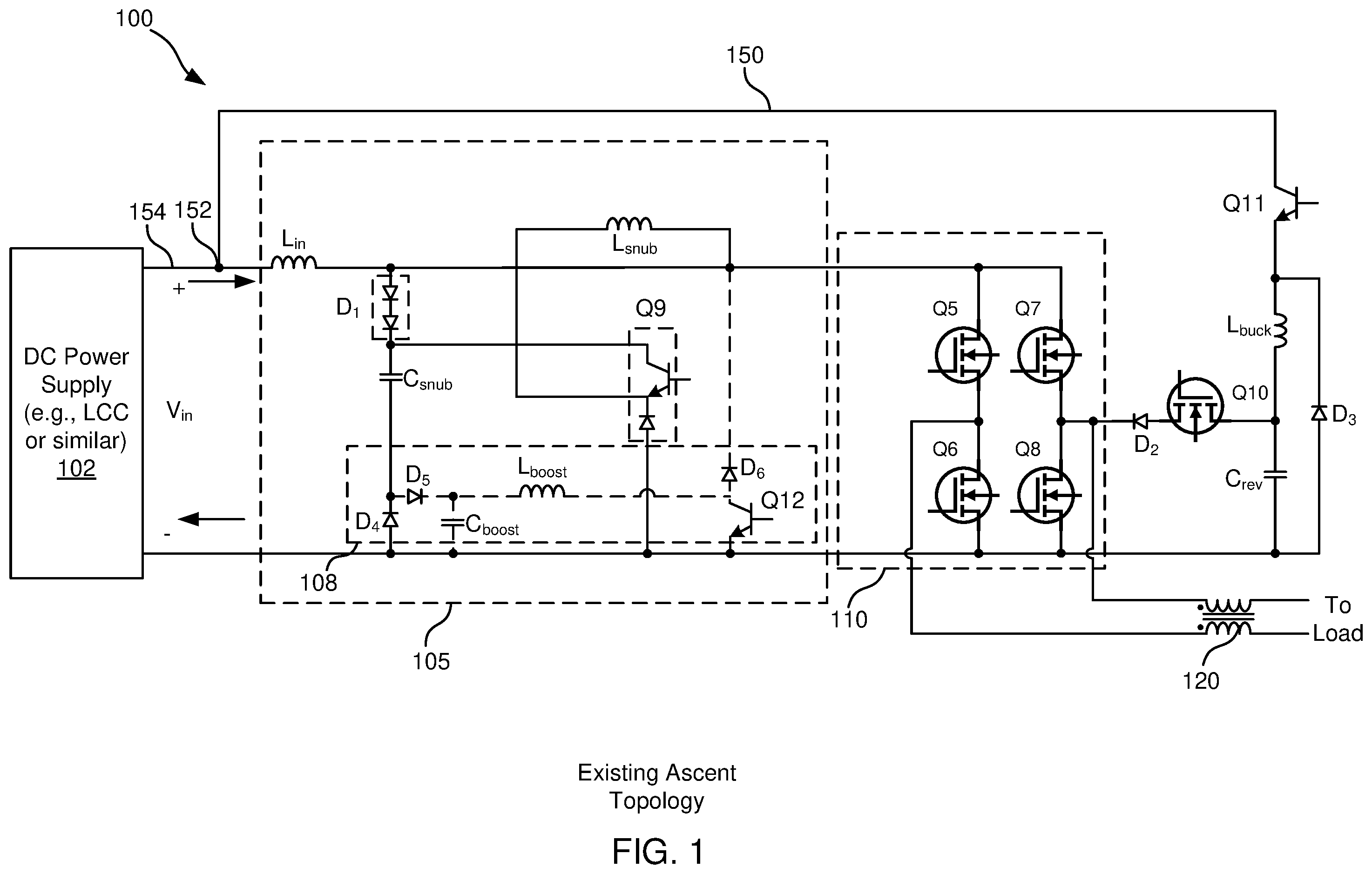 Patent US12184161 — Reduced ripple in switch mode power supply with snubber — Figure 1