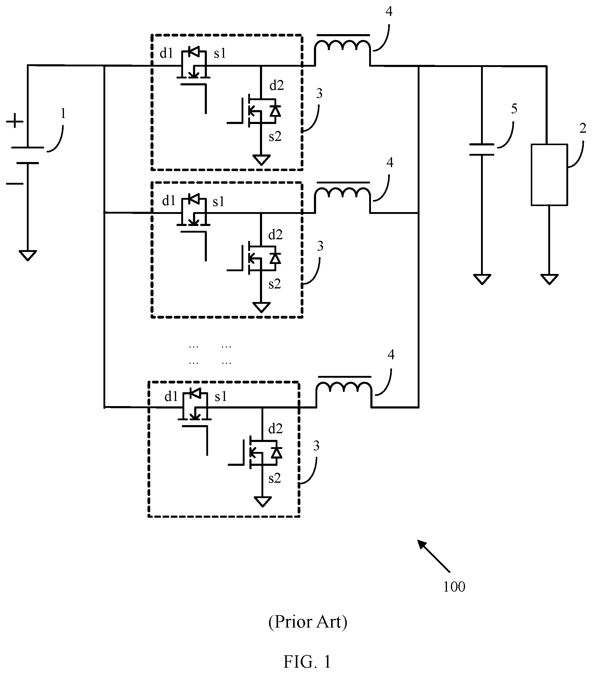 Patent US12184164 Figure 1 – Multi-phase buck converter circuit, fault detection method and apparatus thereof, and storage medium