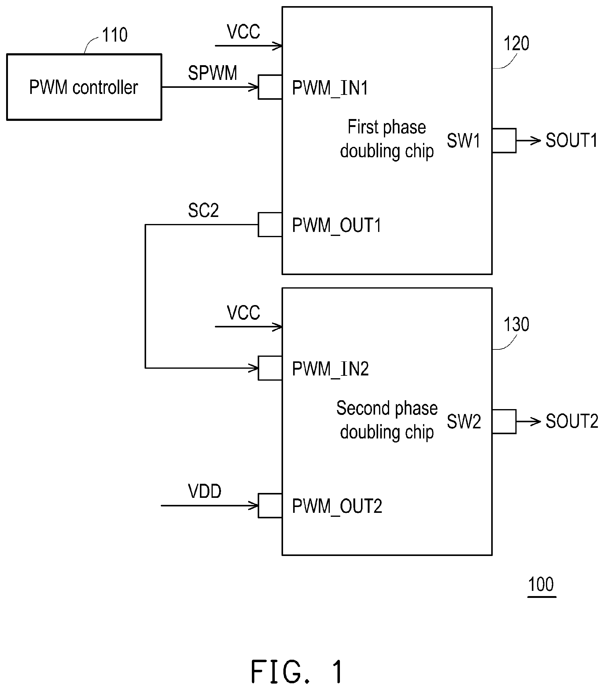 Patent US12184180 — Power supply phase doubling system — Figure 1