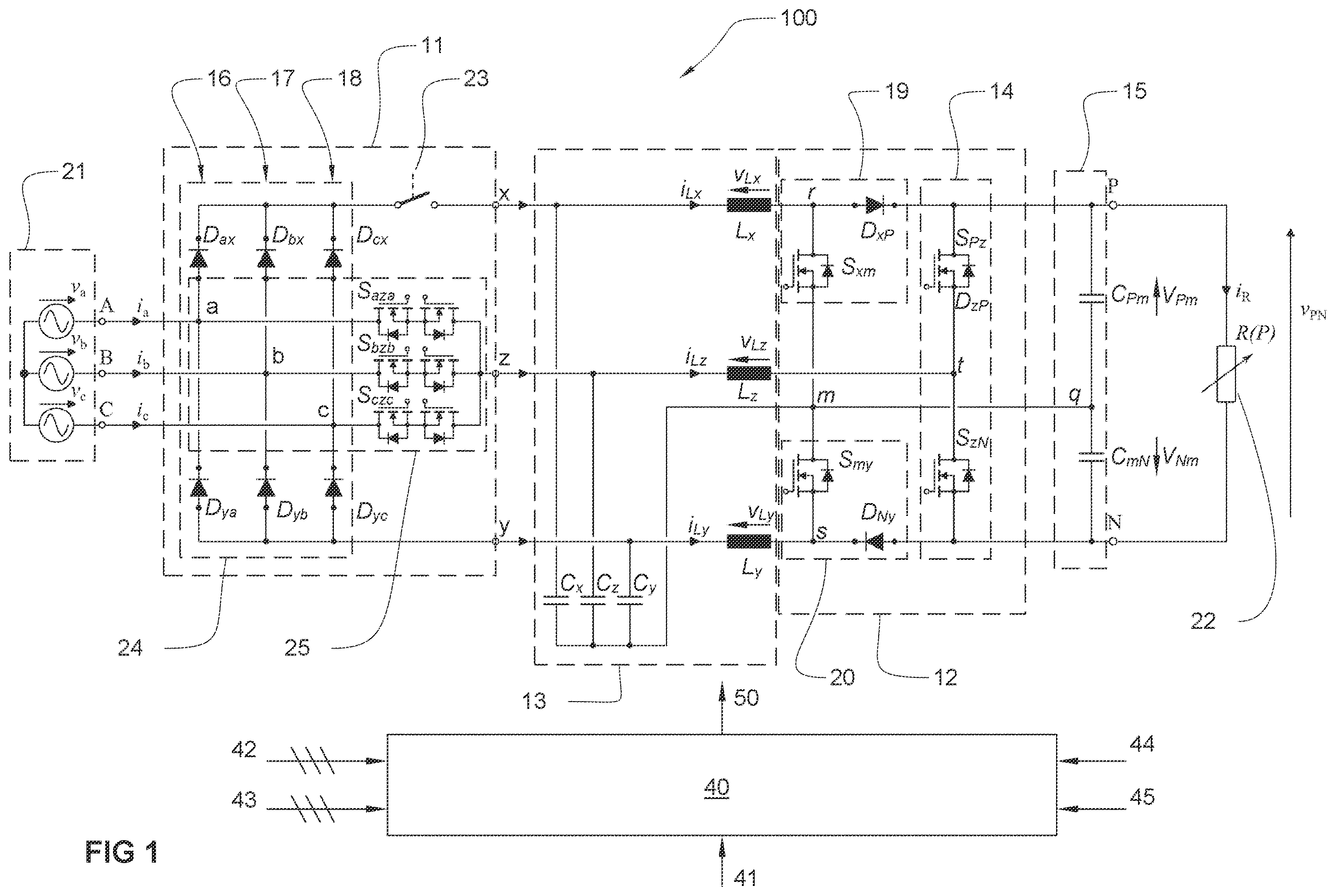 Patent US12184200 — Electrical power converter with pre-charge mode of operation — Figure 1