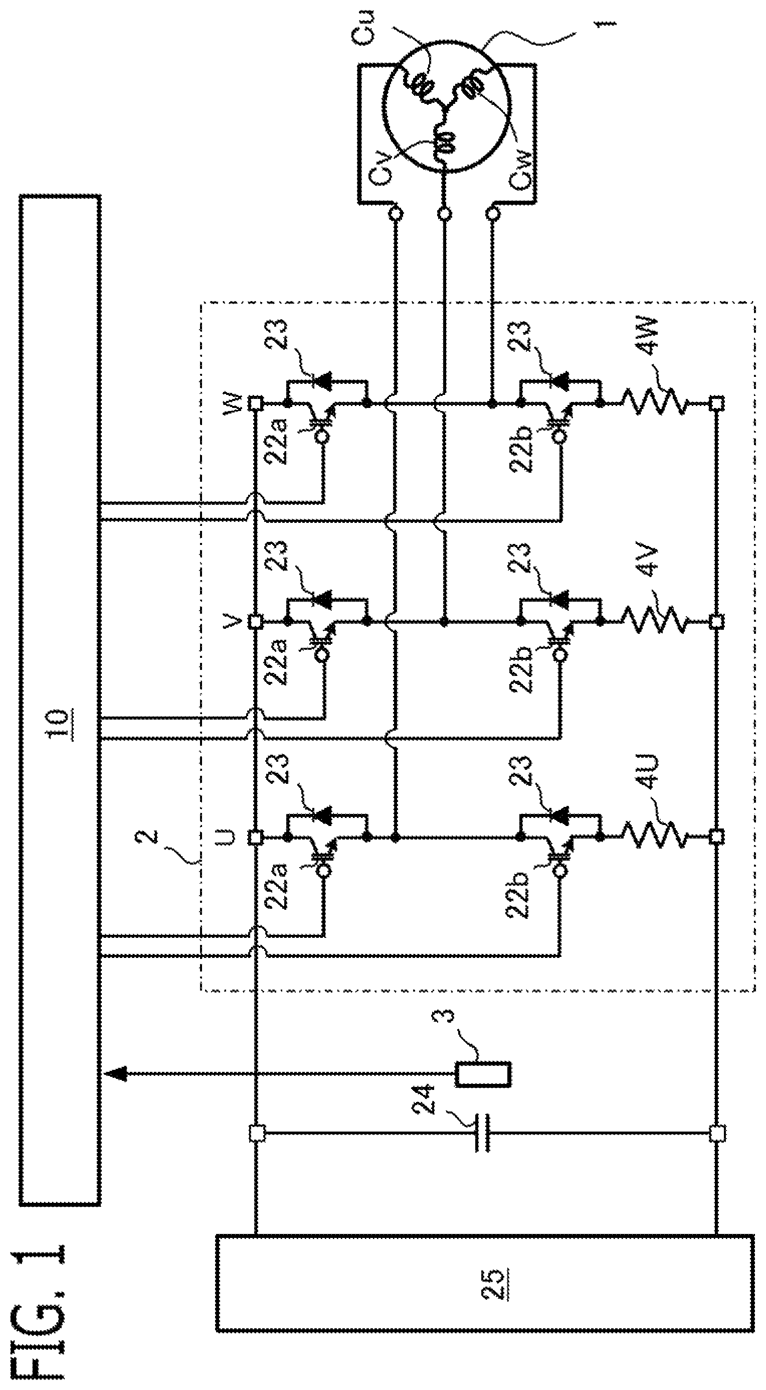 Patent US12184206 — Controller for rotary electric machine — Figure 1