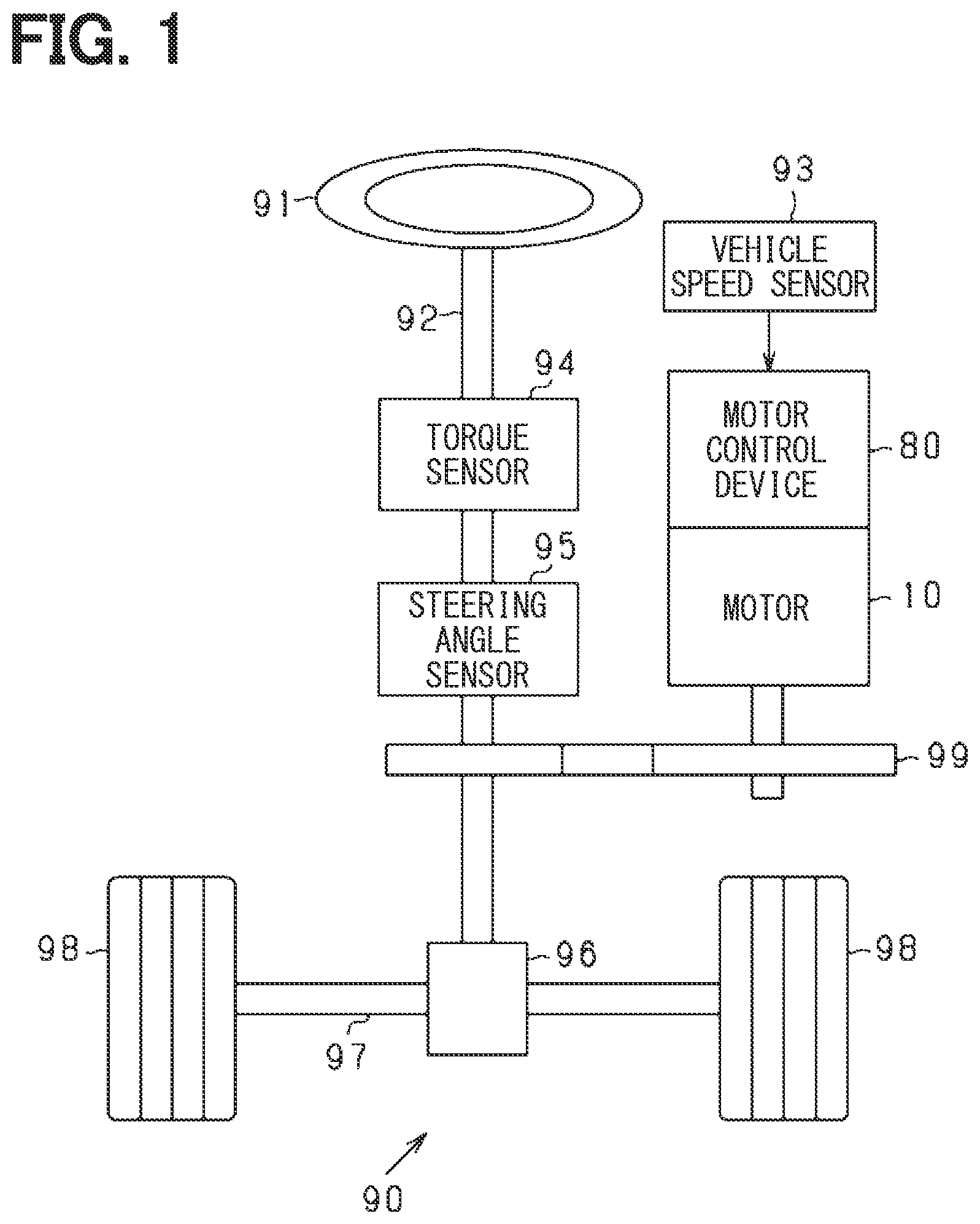 Patent US12184209 — Motor control device and steering system — Figure 1