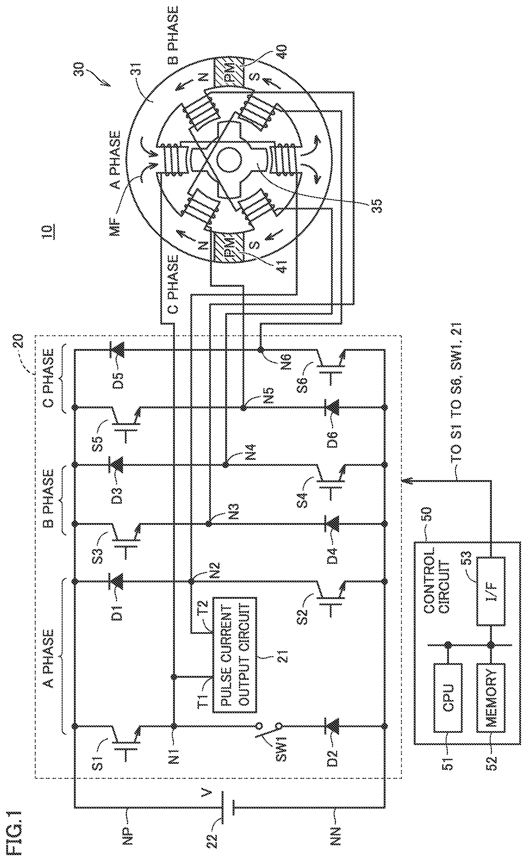Patent US12184212 — Switched reluctance motor and control method therefor — Figure 1
