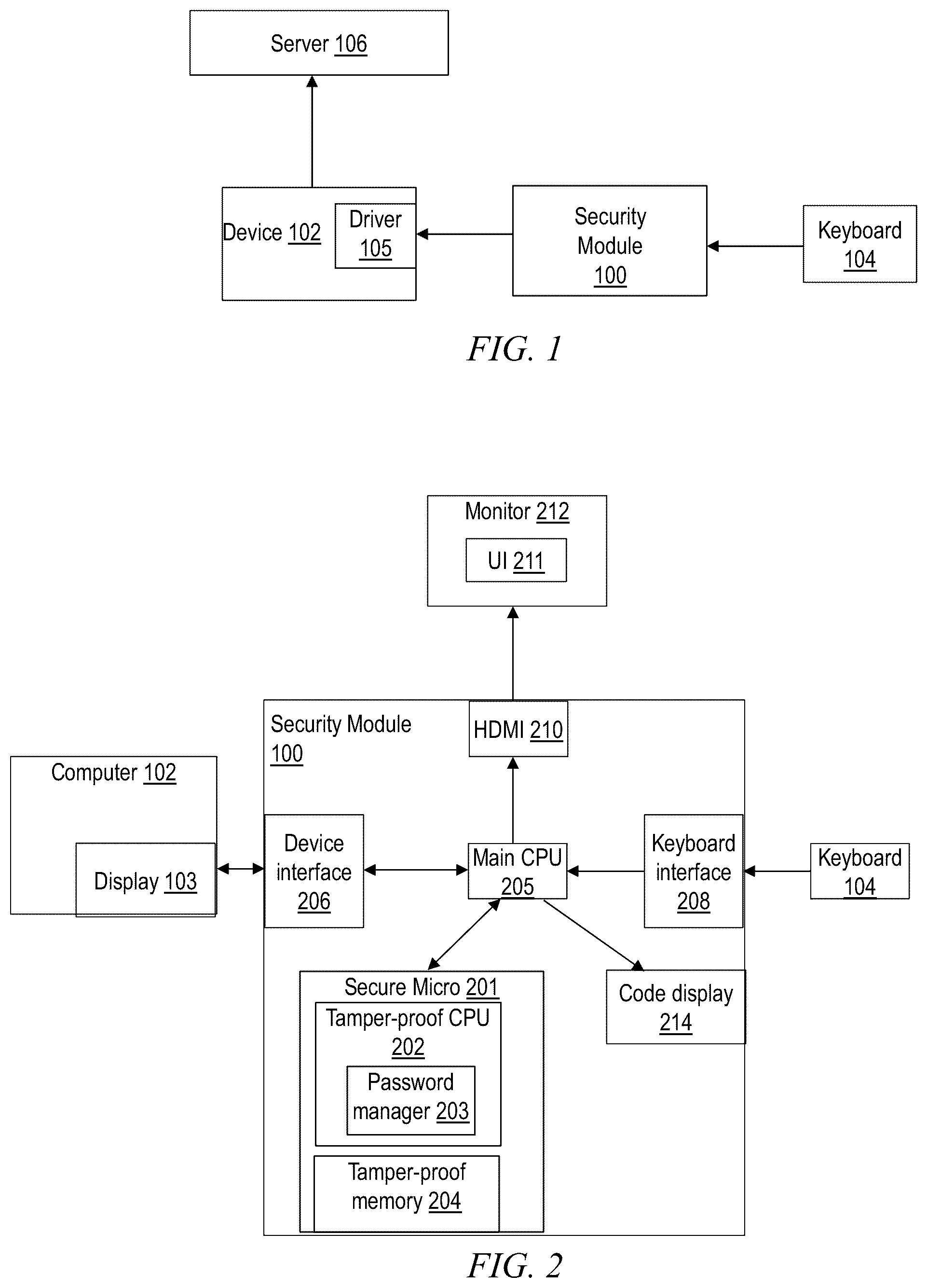Patent US12184765 — Password security hardware module — Figure 1
