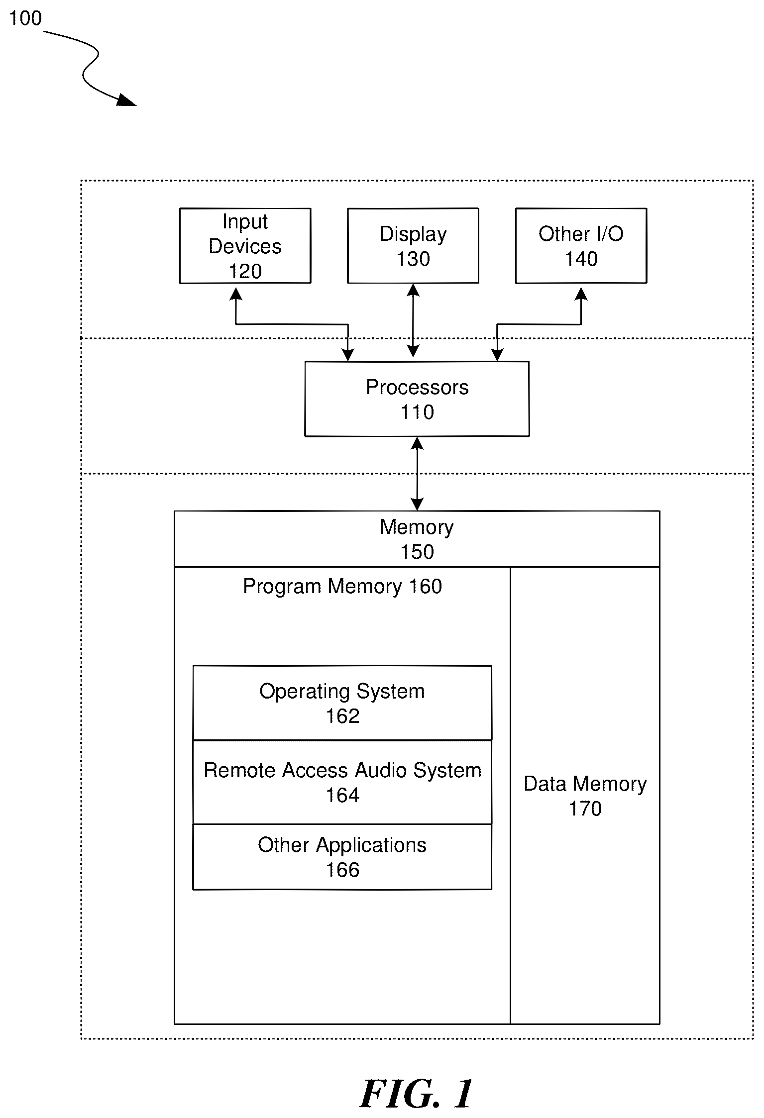 Patent US12184811 — In-person audio access for remote users — Figure 1