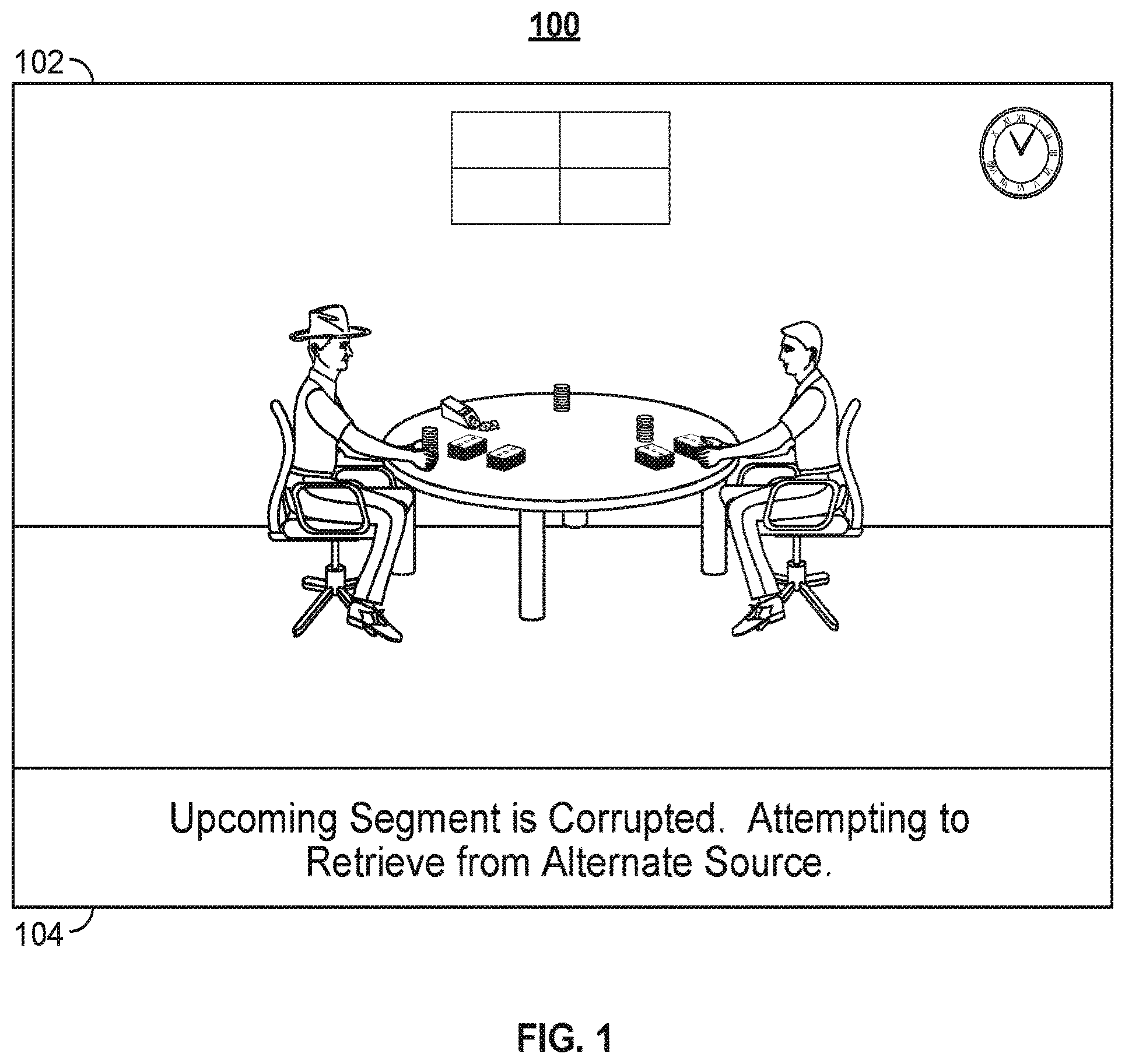 Patent US12184944 Figure 1 – Systems and methods for addressing a corrupted segment in a media asset