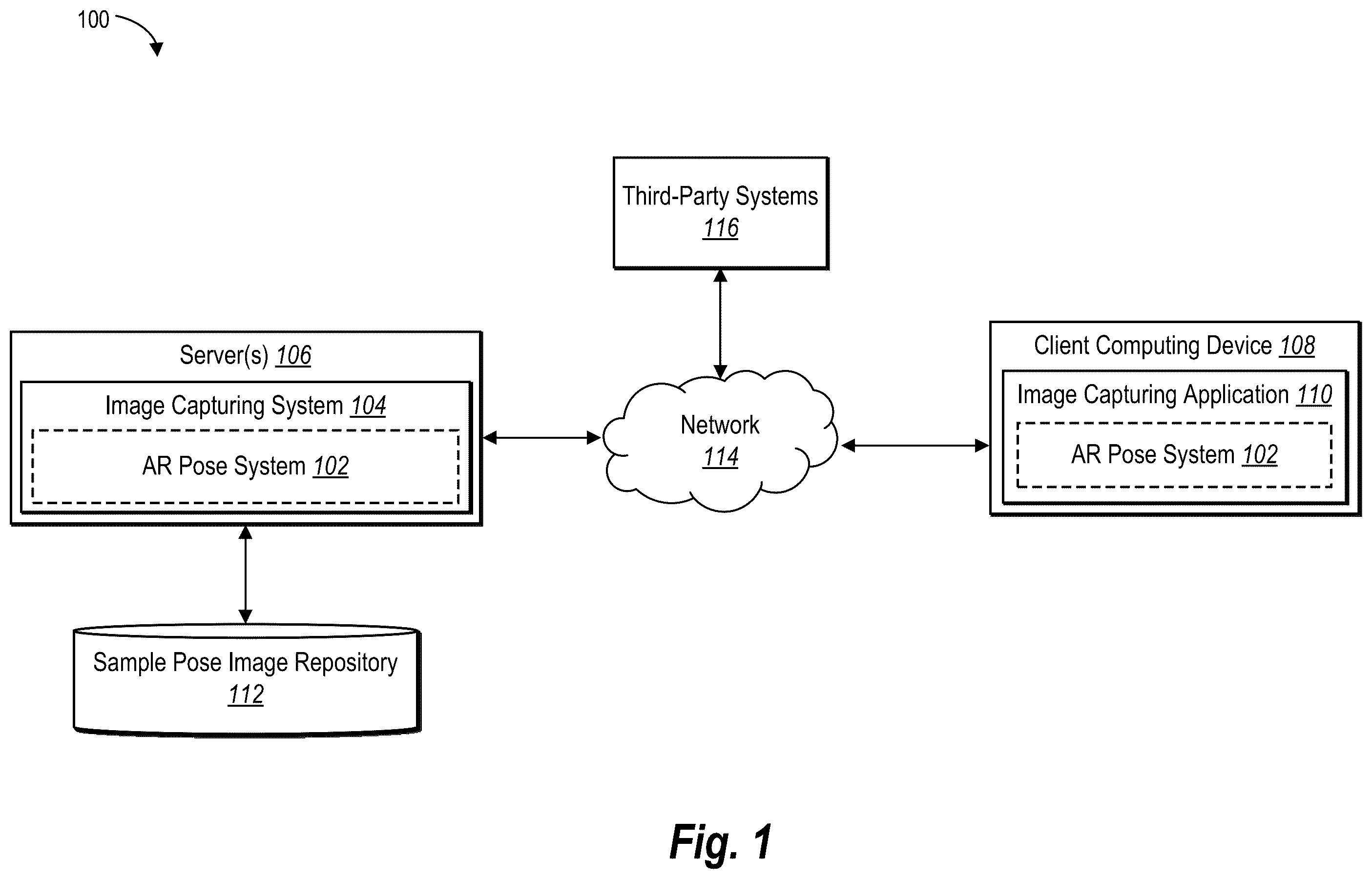 Patent US12184967 Figure 1 – Providing contextual augmented reality photo pose recommendations