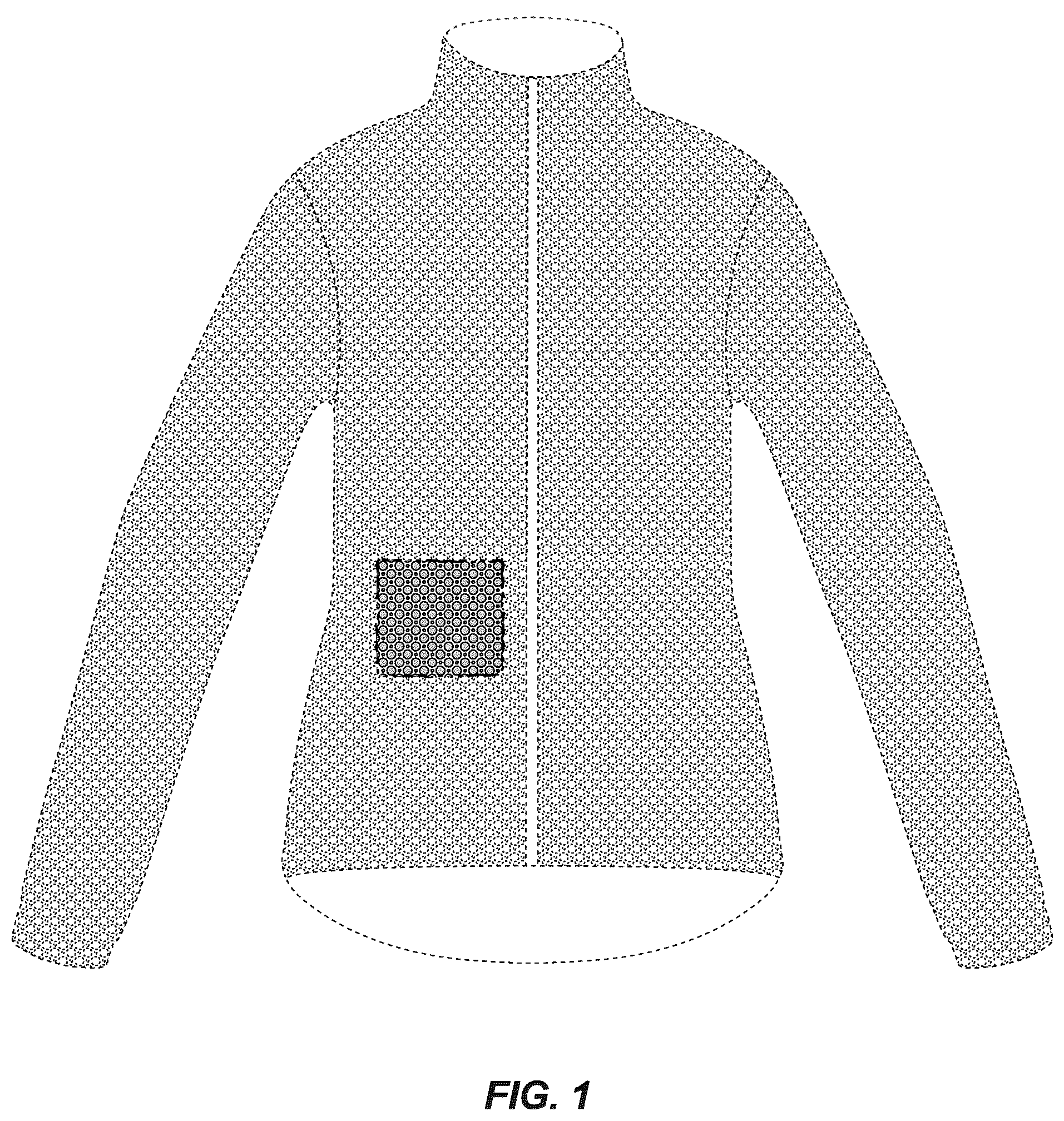Patent USD1043044 — Patterned material for body wear and gear — Figure 1