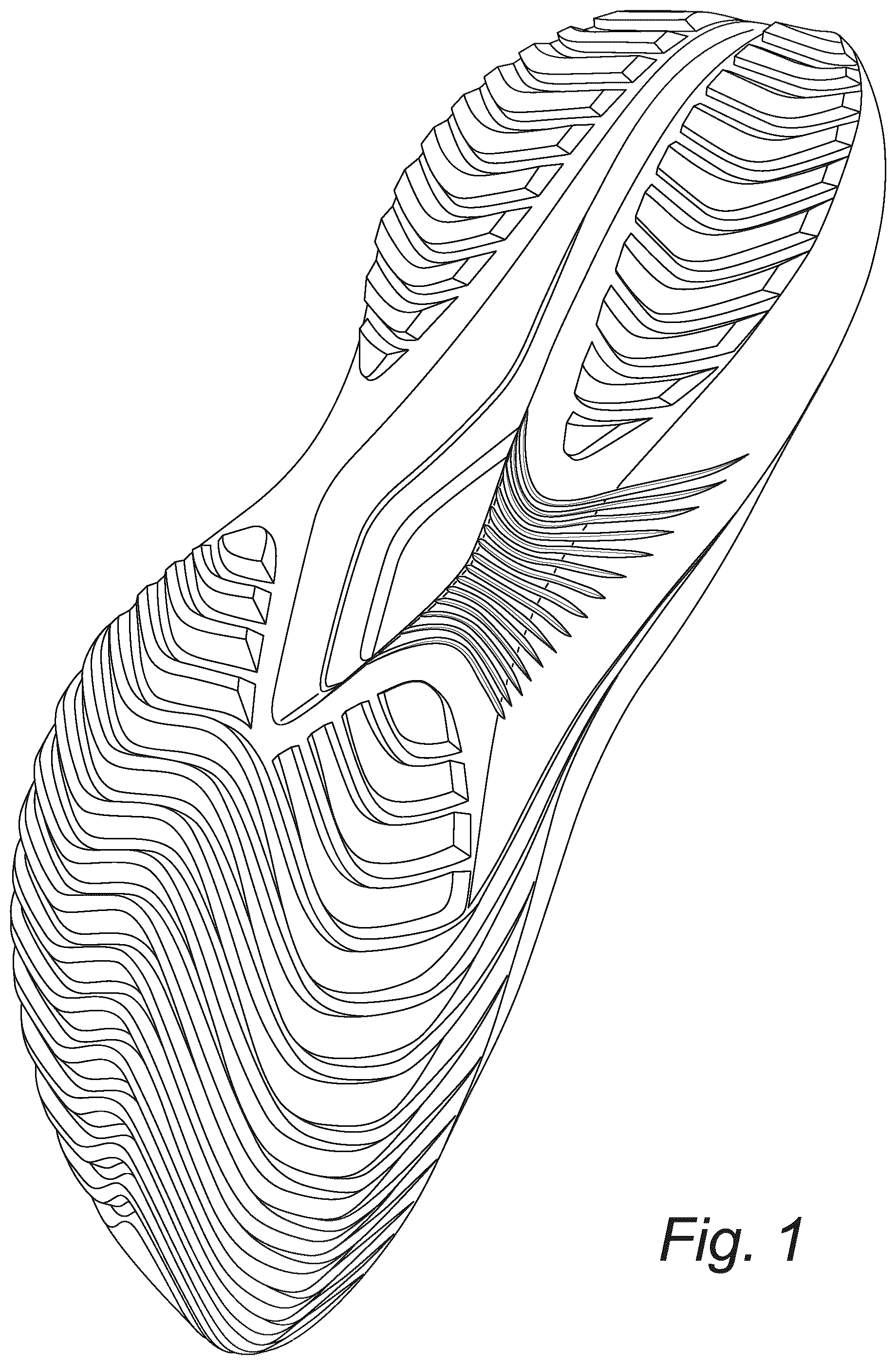 Patent USD1043073 — Footwear sole — Figure 1
