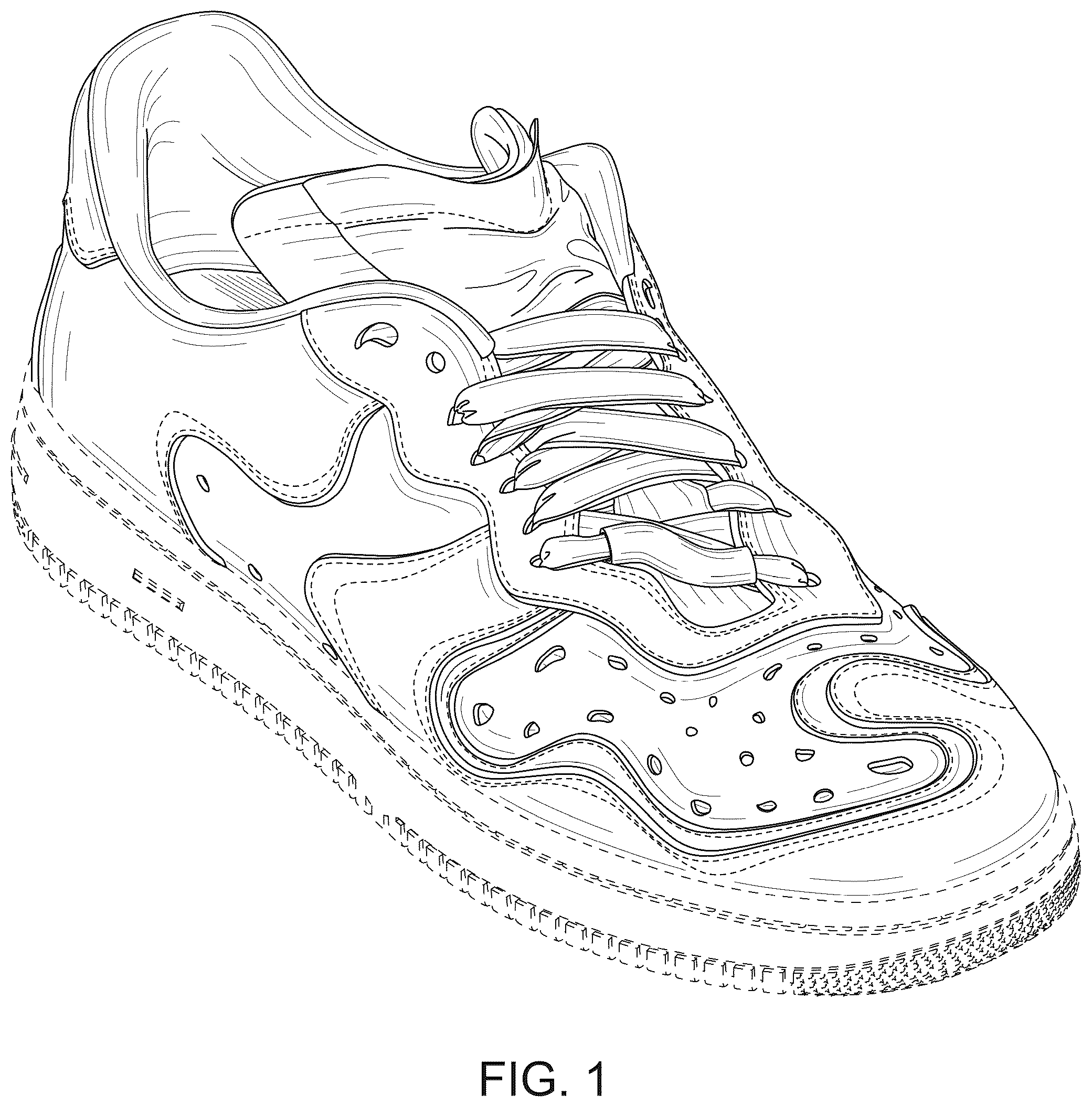 Patent USD1043082 — Shoe upper — Figure 1