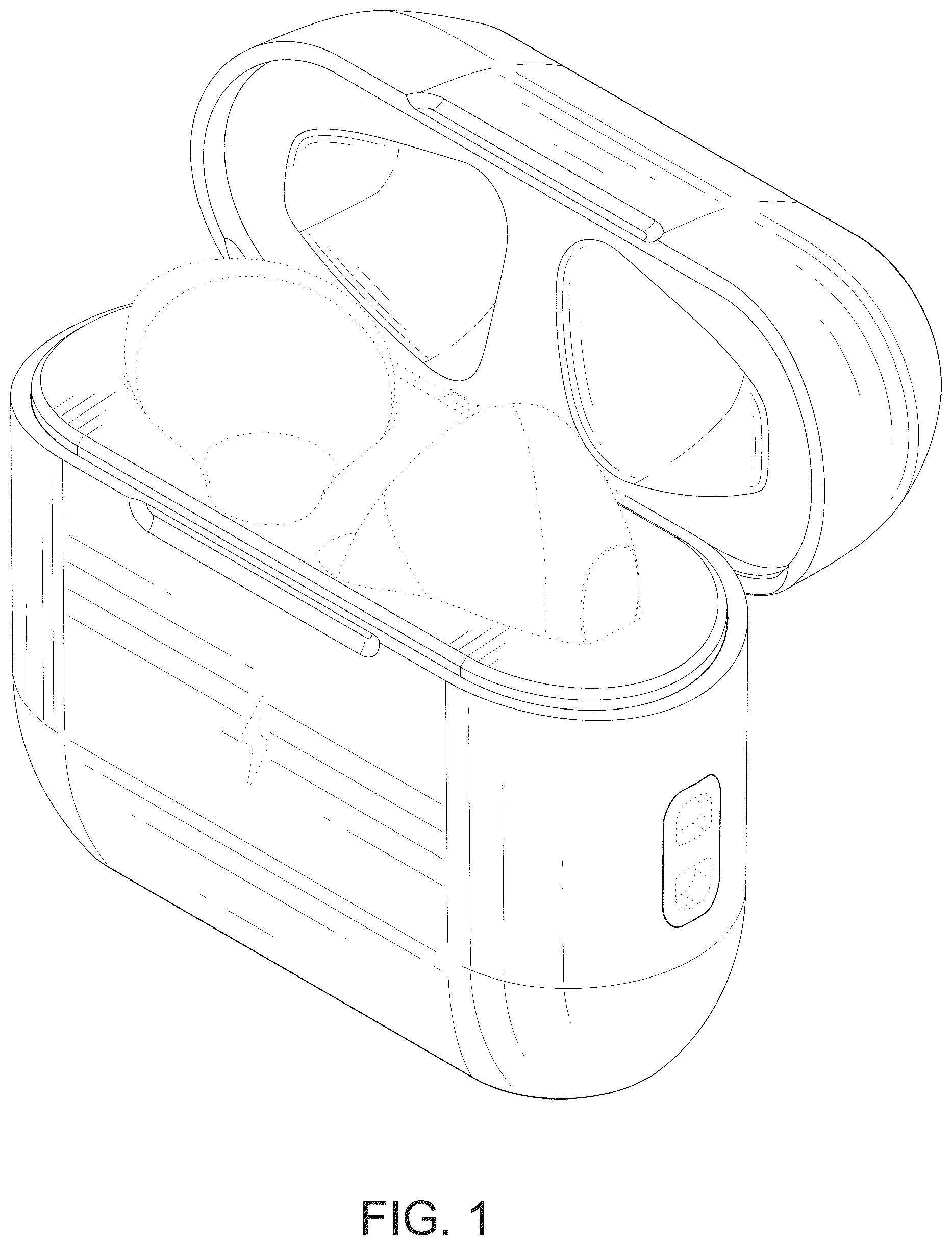 Patent USD1043111 — Wireless headset case — Figure 1