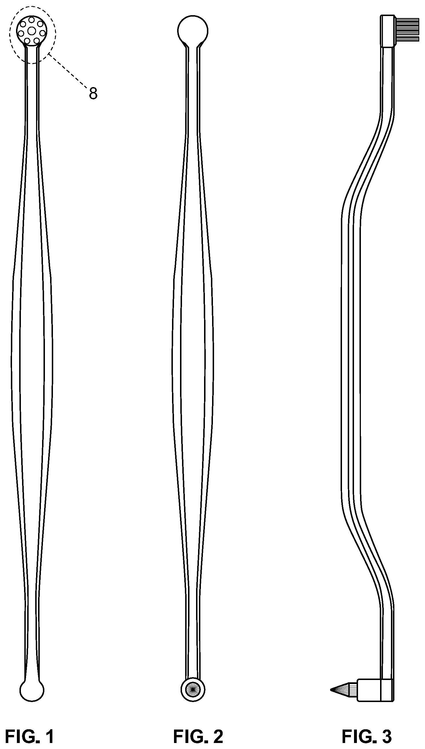 Patent USD1043129 Figure 1 – Dual sided cat toothbrush