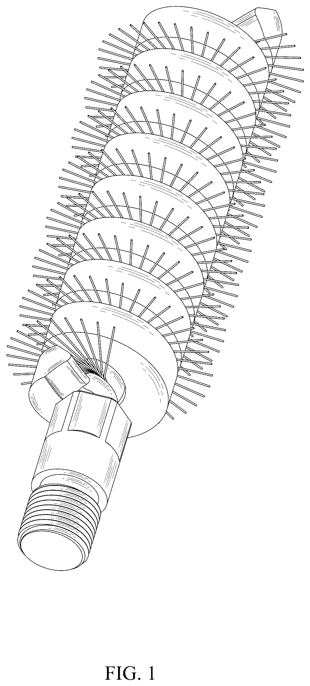 Patent USD1043131 — Brush head for cleaning firearm pipe — Figure 1
