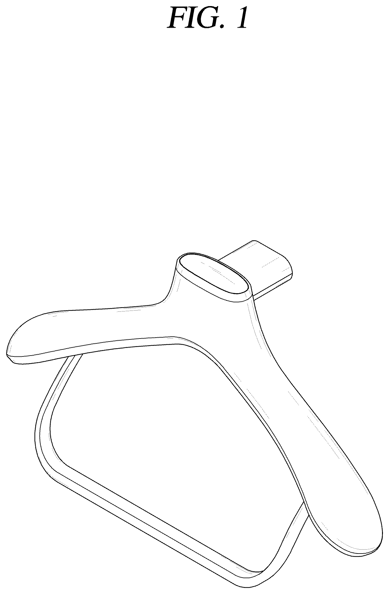 Patent USD1043135 Figure 1 – Hanger for clothing care machine