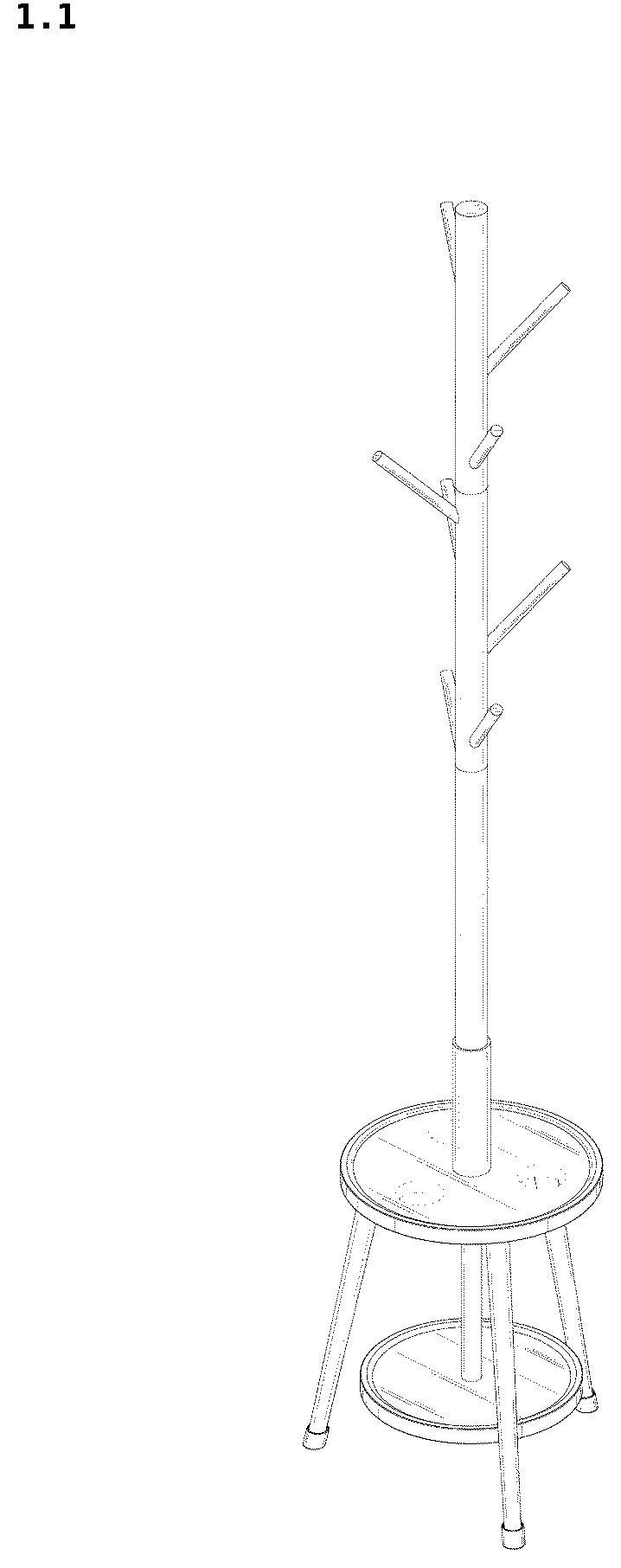 Patent USD1043200 Figure 1 – Coat rack
