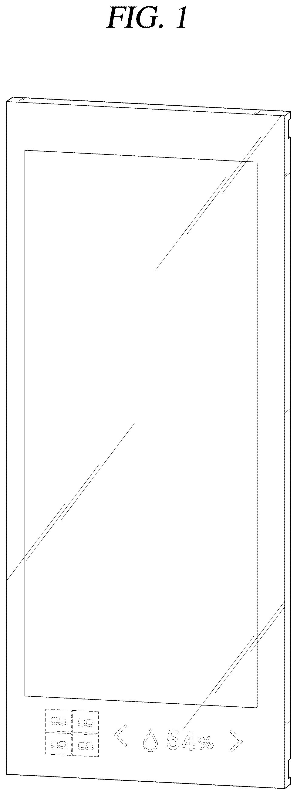 Patent USD1043204 — Door for footwear care machine — Figure 1