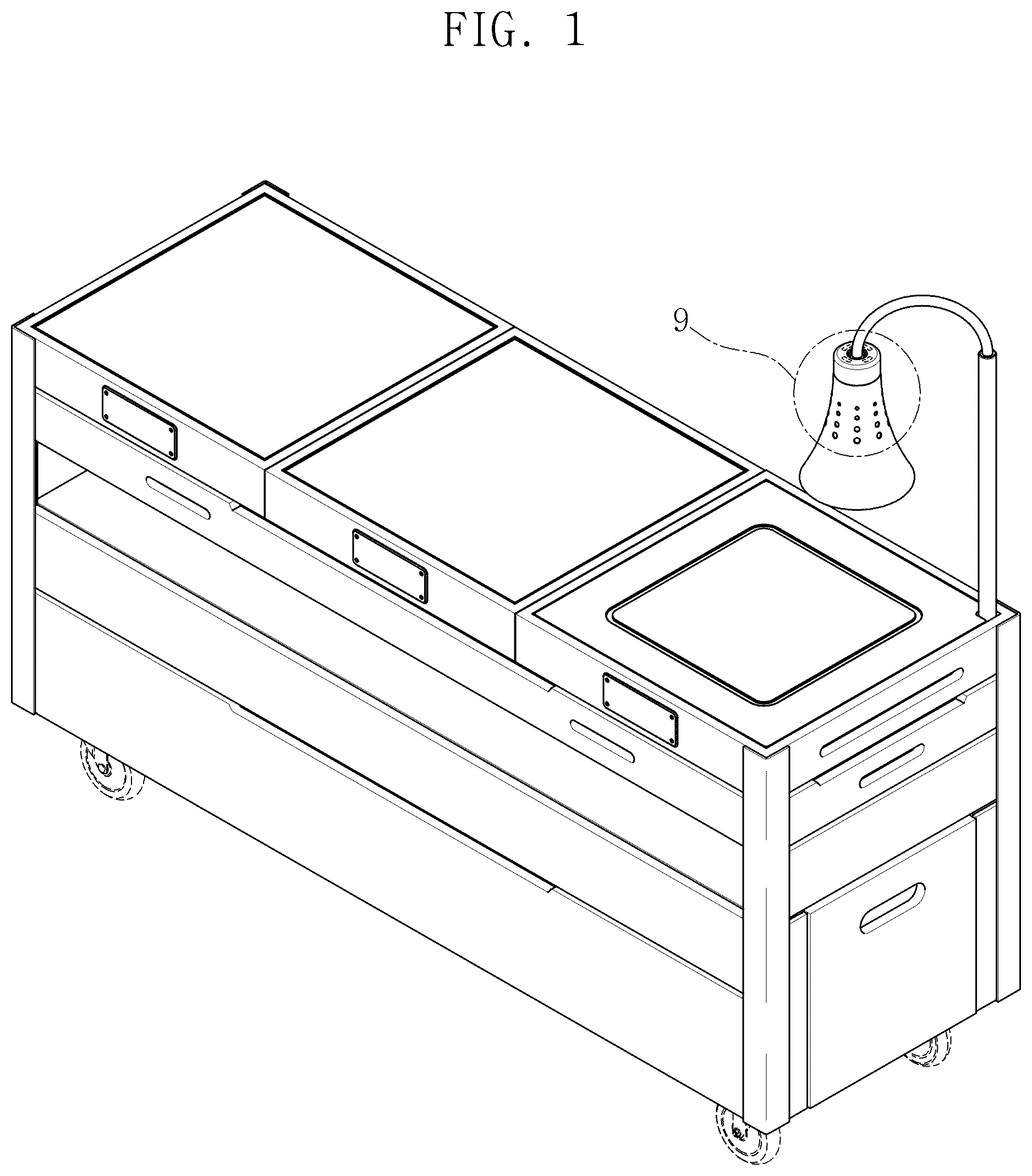 Patent USD1043228 — Cooking cart — Figure 1