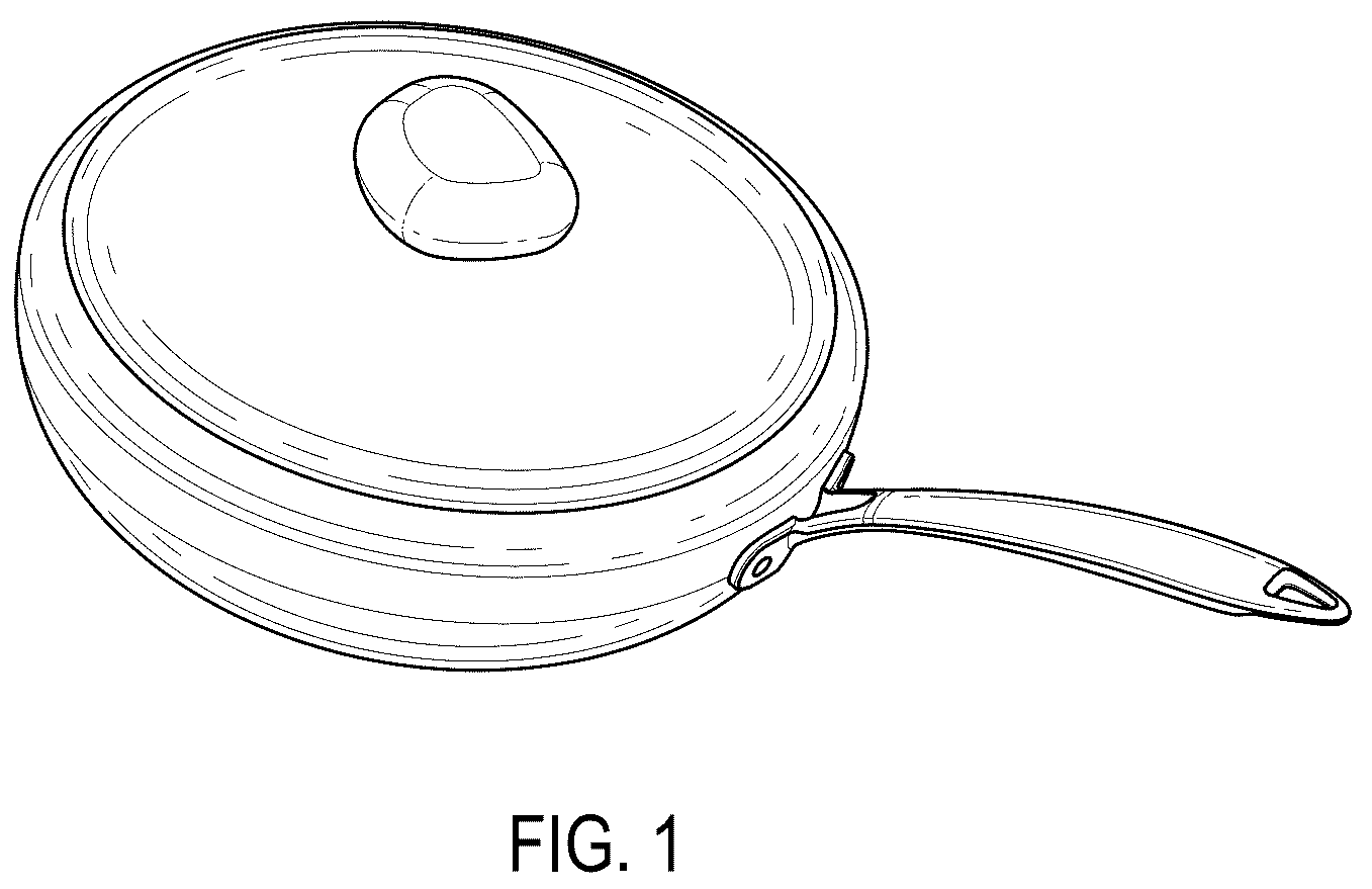 Patent USD1043229 Figure 1 – Frying pan