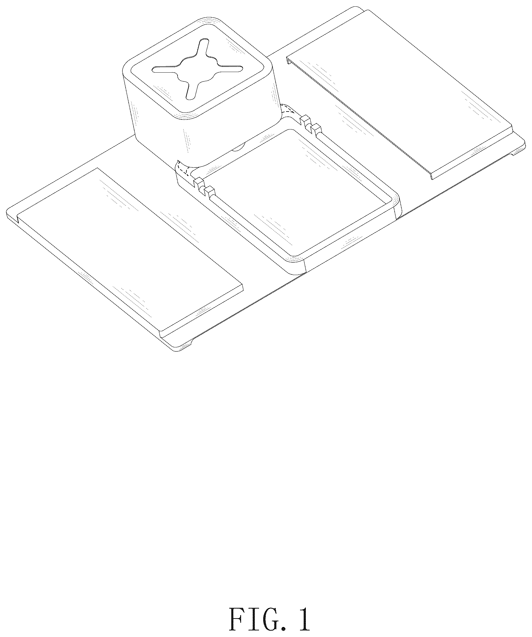 Patent USD1043256 Figure 1 – Cup holder tray
