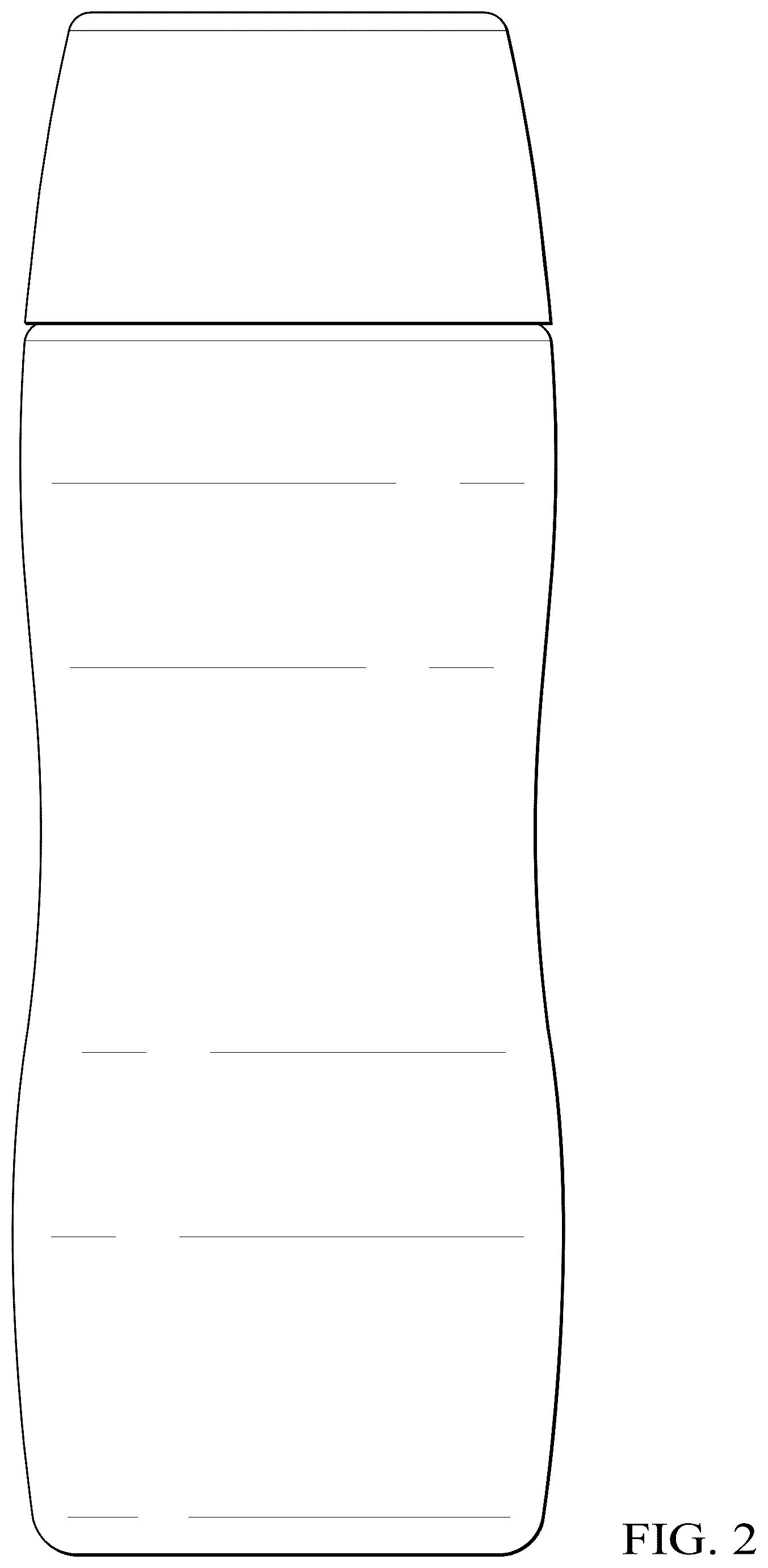 Patent USD1043352 Figure 2 – Bottle with overcap