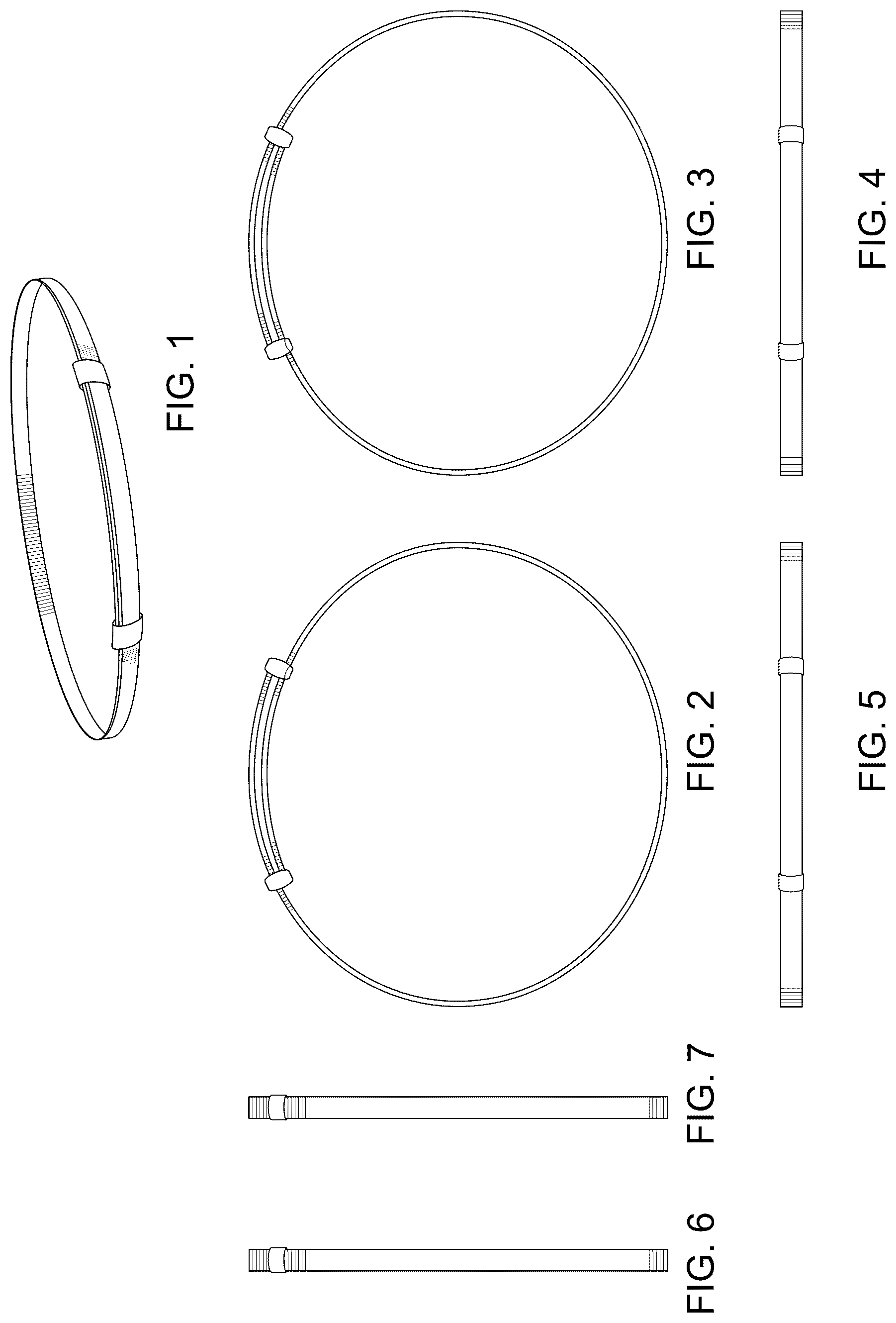 Patent USD1043415 — Expandable flat overlapping narrow band bracelet — Figure 1