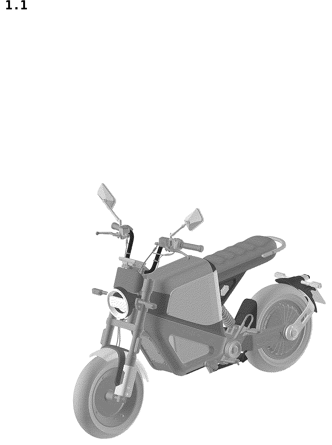 Patent USD1043447 Figure 1 – Electric motorcycle