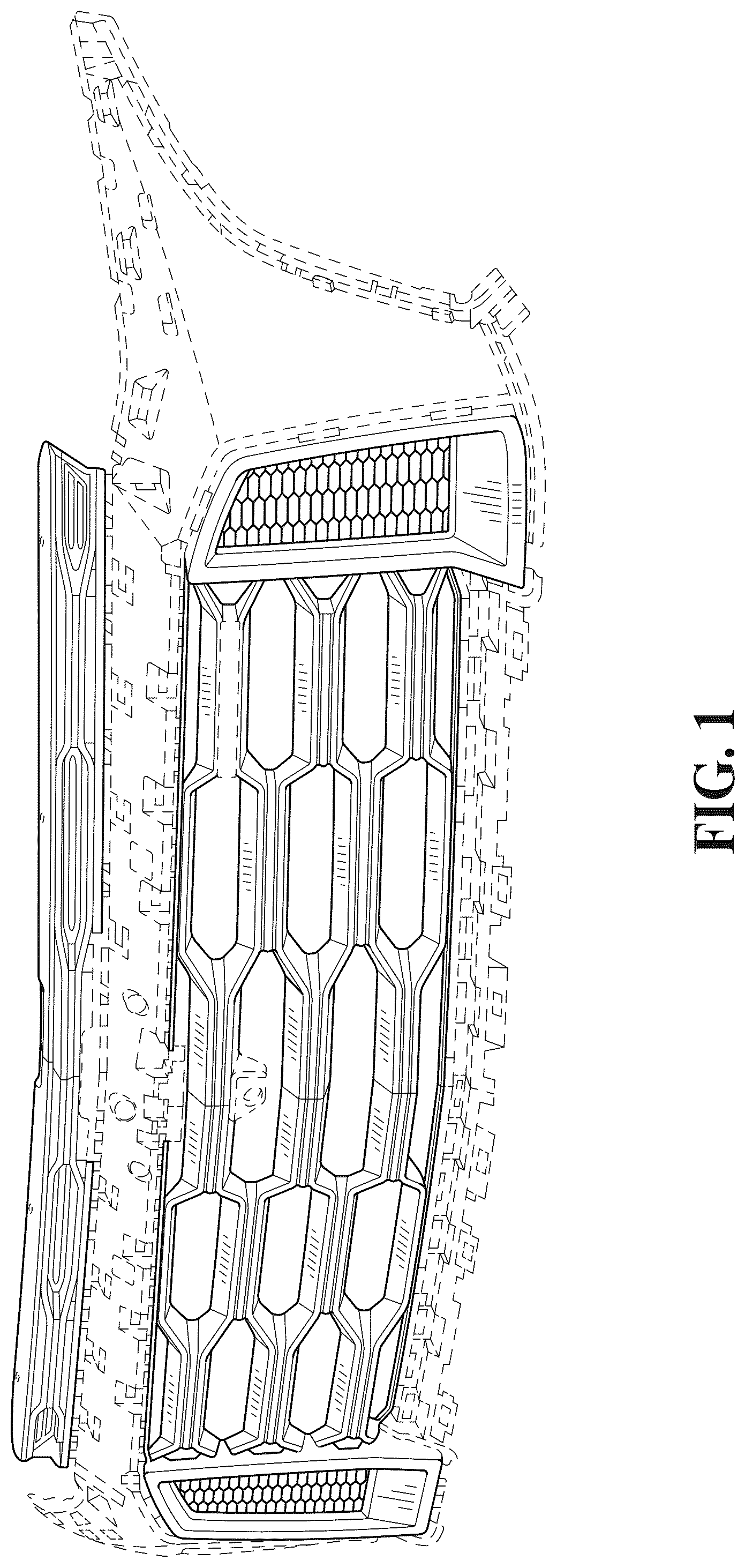 Patent USD1043469 — Motor vehicle grille — Figure 1