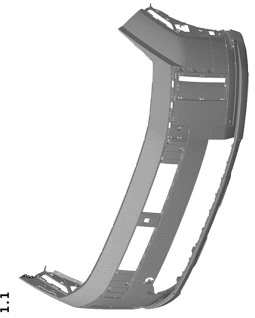 Patent USD1043485 Figure 1 – Front bumper cover for automobile