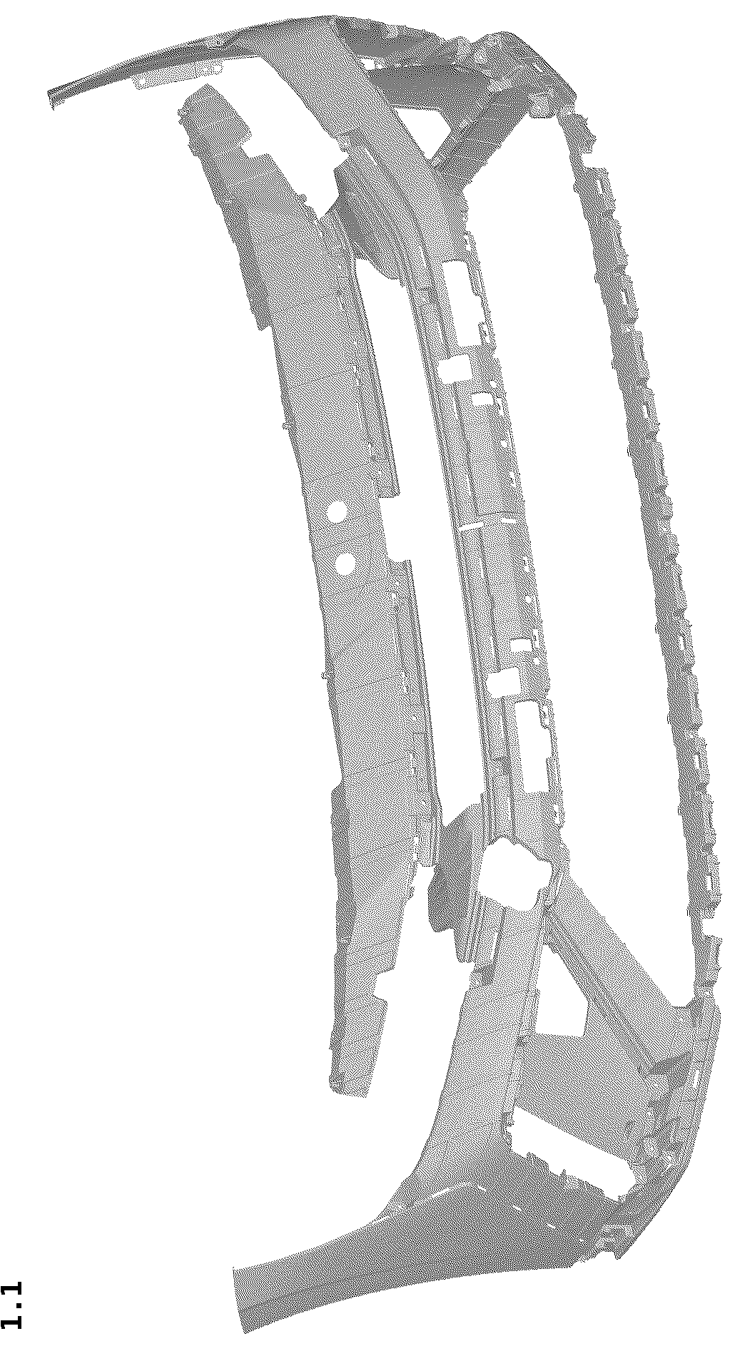 Patent USD1043486 — Front bumper for an automobile — Figure 1