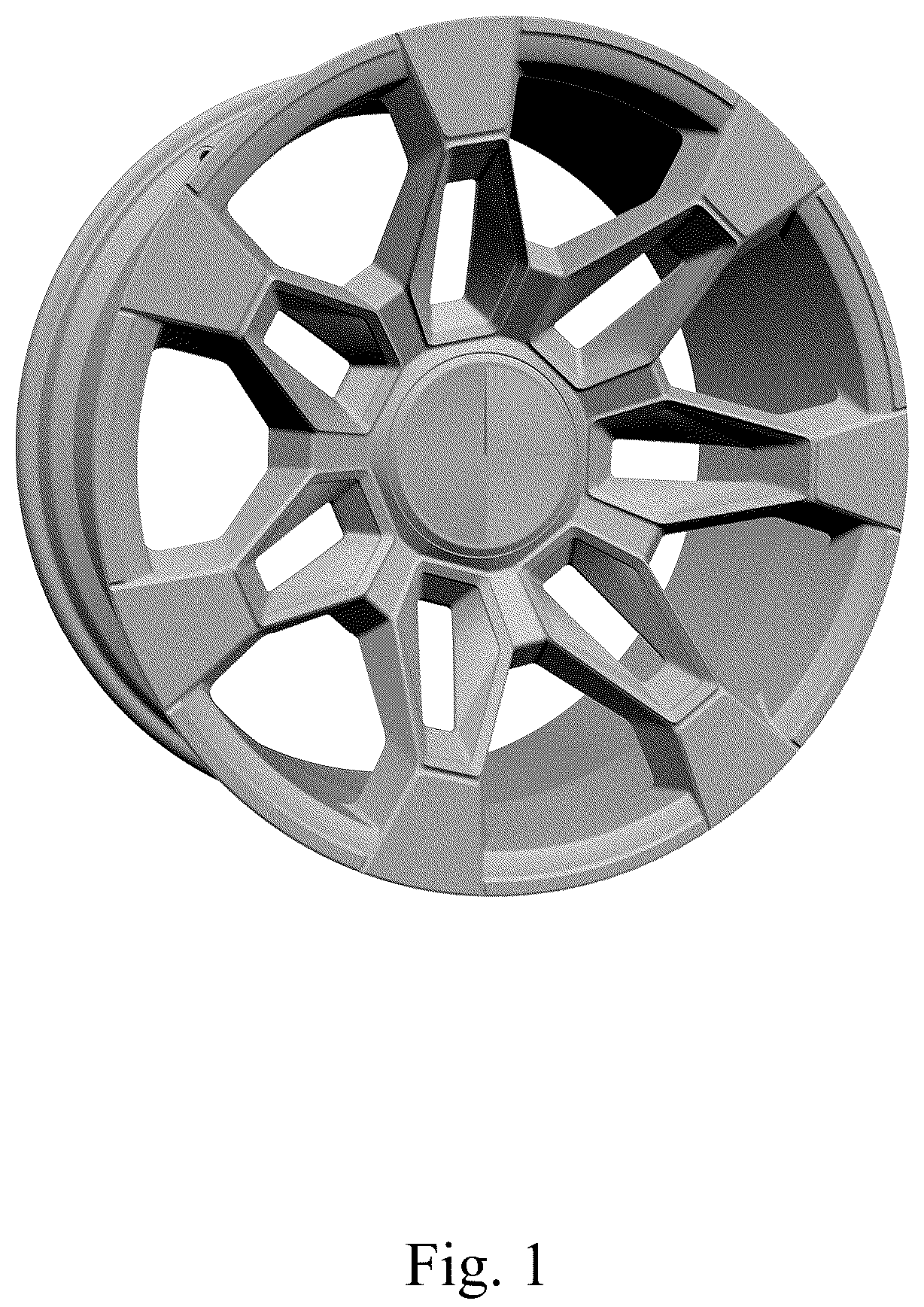 Patent USD1043503 — Vehicle wheel, toy vehicle wheel, and/or replicas thereof — Figure 1