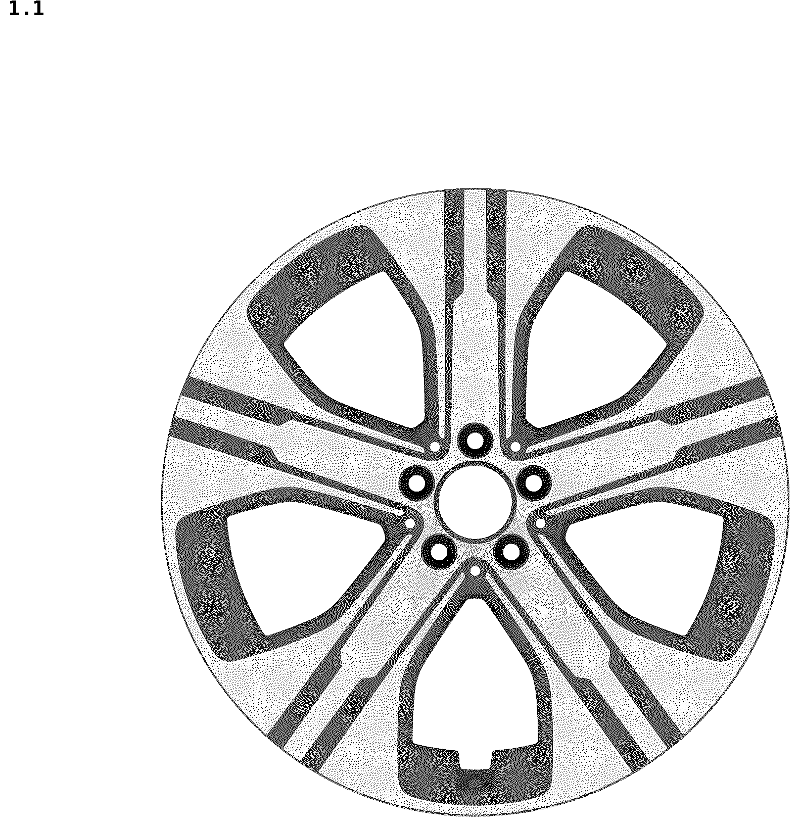 Patent USD1043515 — Vehicle wheel rim — Figure 1