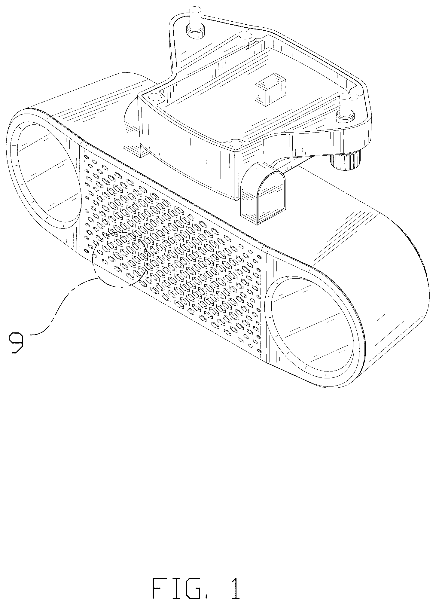 Patent USD1043523 — Megaphone and searchlight integrated device of aircraft — Figure 1