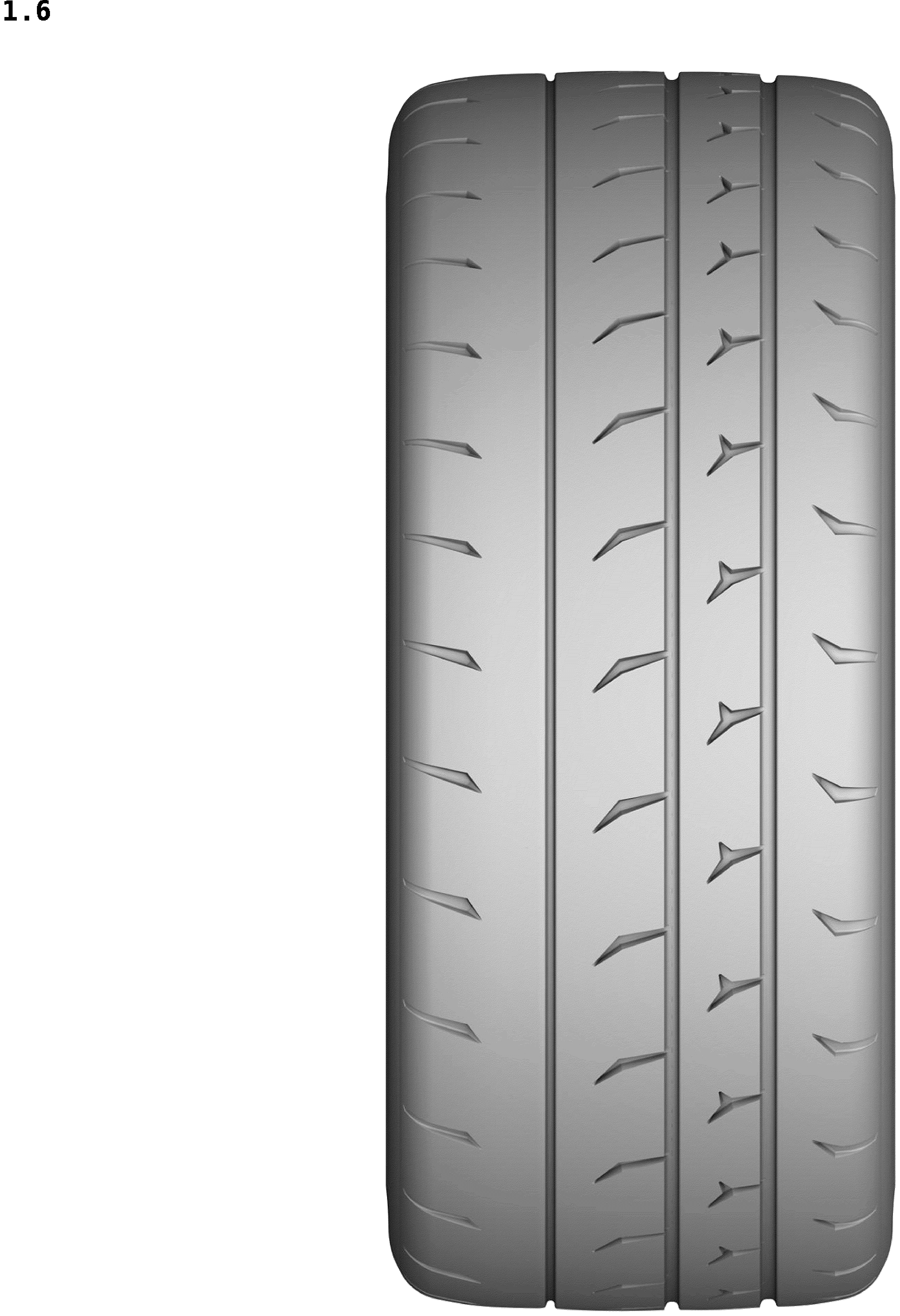 Patent USD1043538 Figure 6 – Vehicle tyre