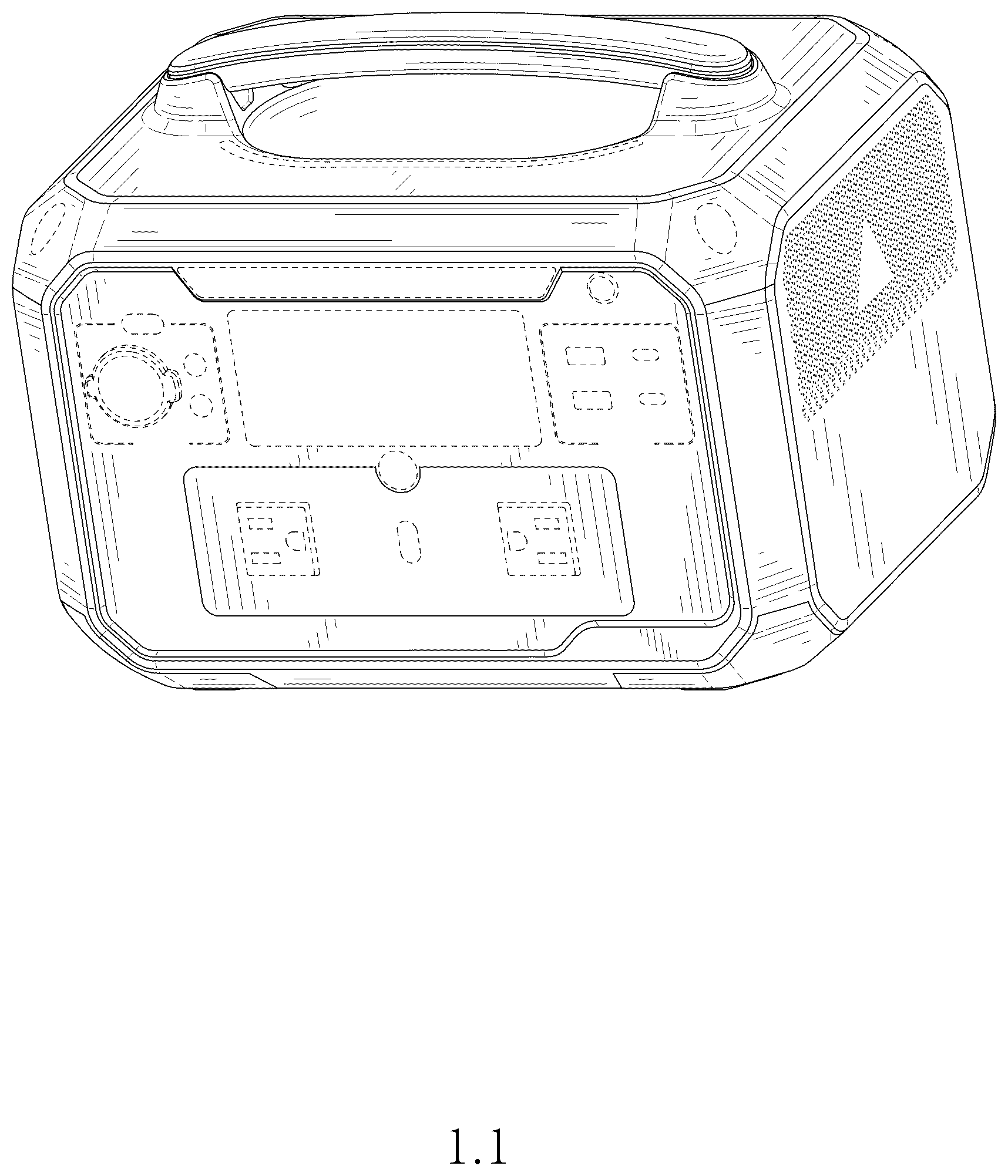 Patent USD1043572 Figure 1 – Energy storage device