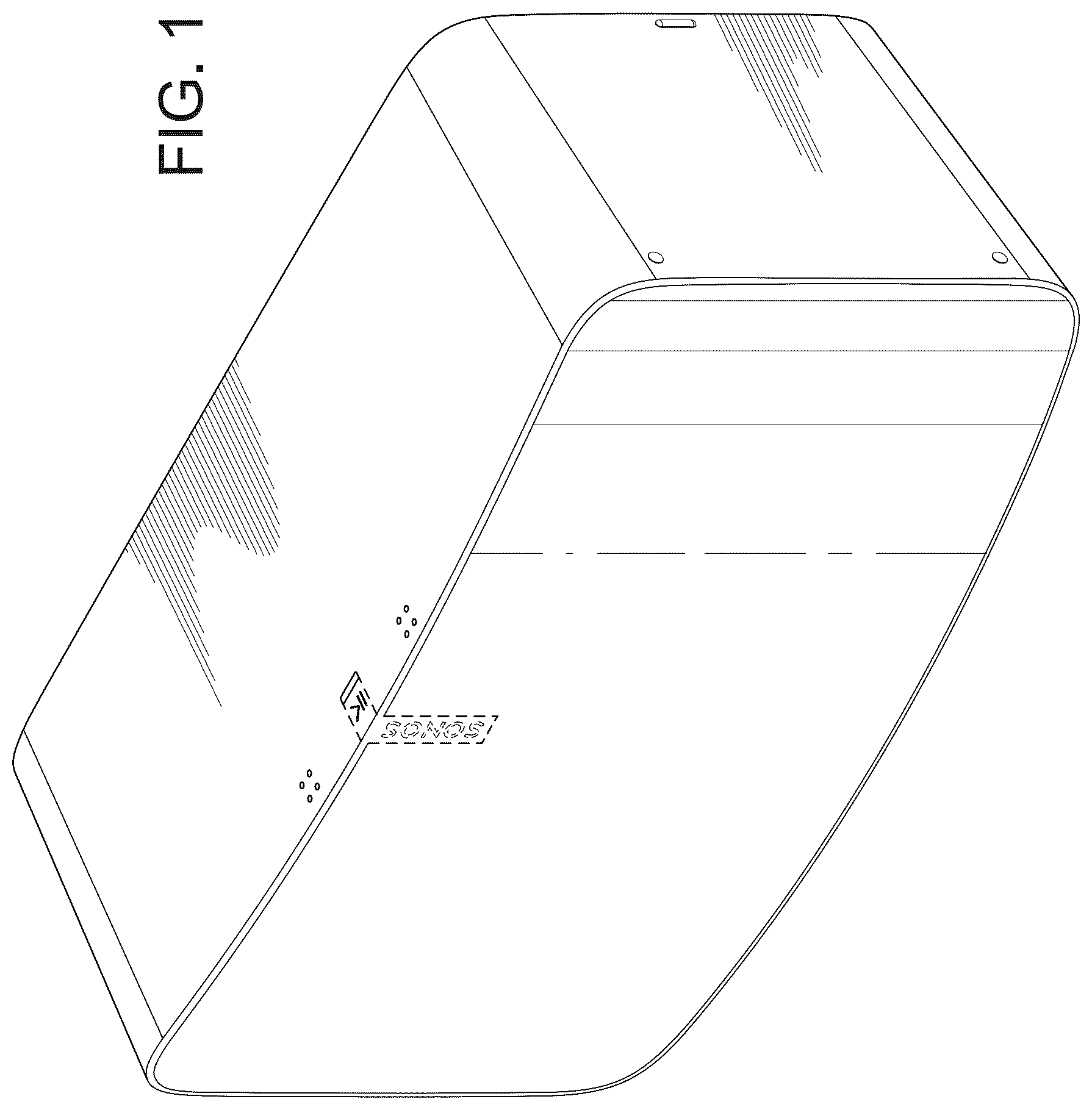 Patent USD1043613 Figure 1 – Media player