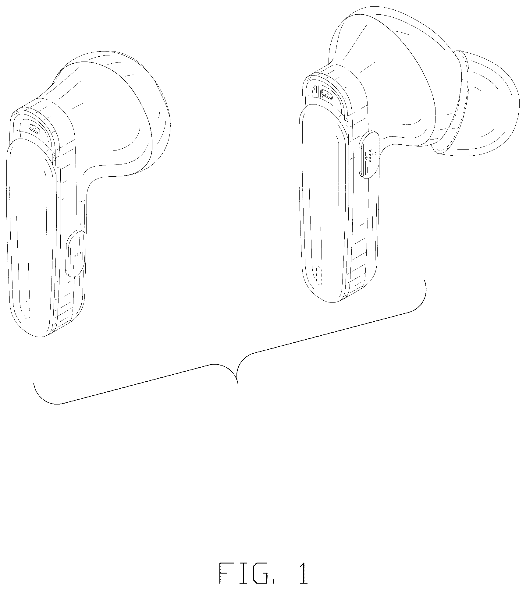 Patent USD1043625 — Pair of earphones — Figure 1