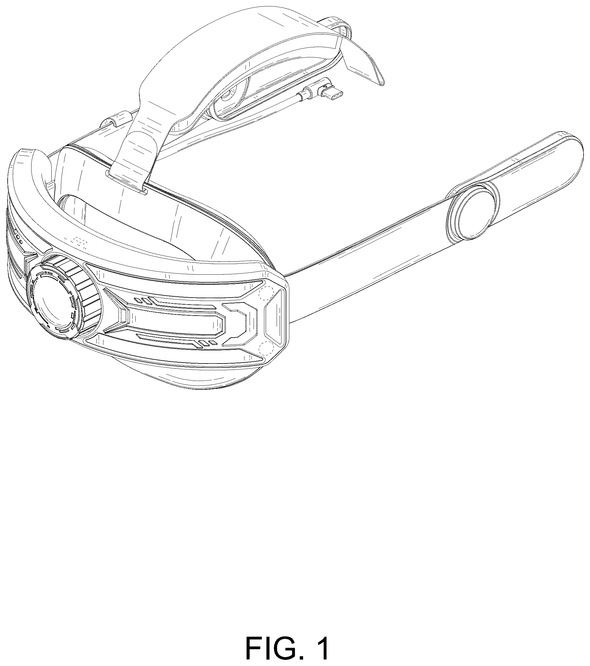 Patent USD1043675 Figure 1 – VR head strap