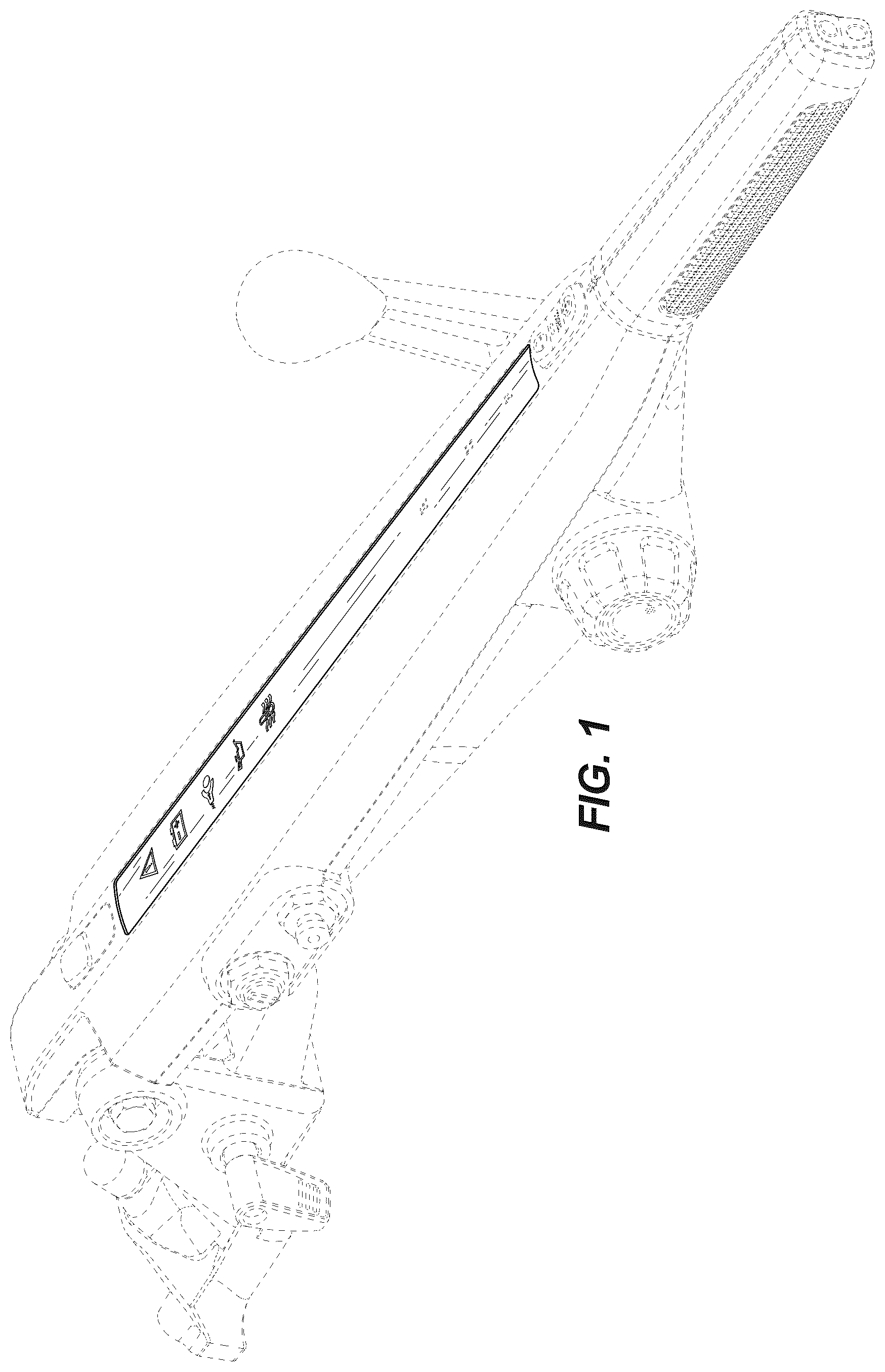 Patent USD1043754 — Outboard motor tiller — Figure 1