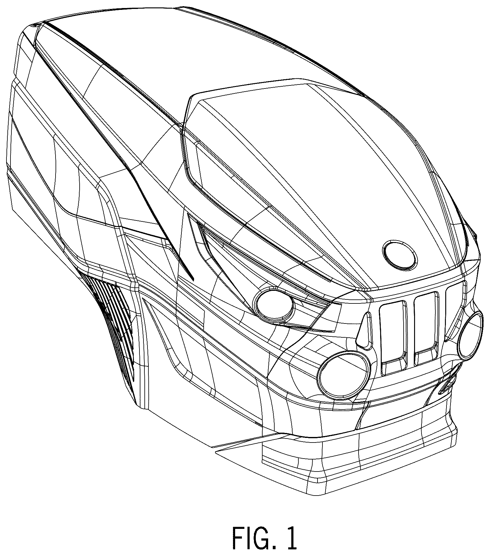 Patent USD1043764 — Hood of a work vehicle — Figure 1