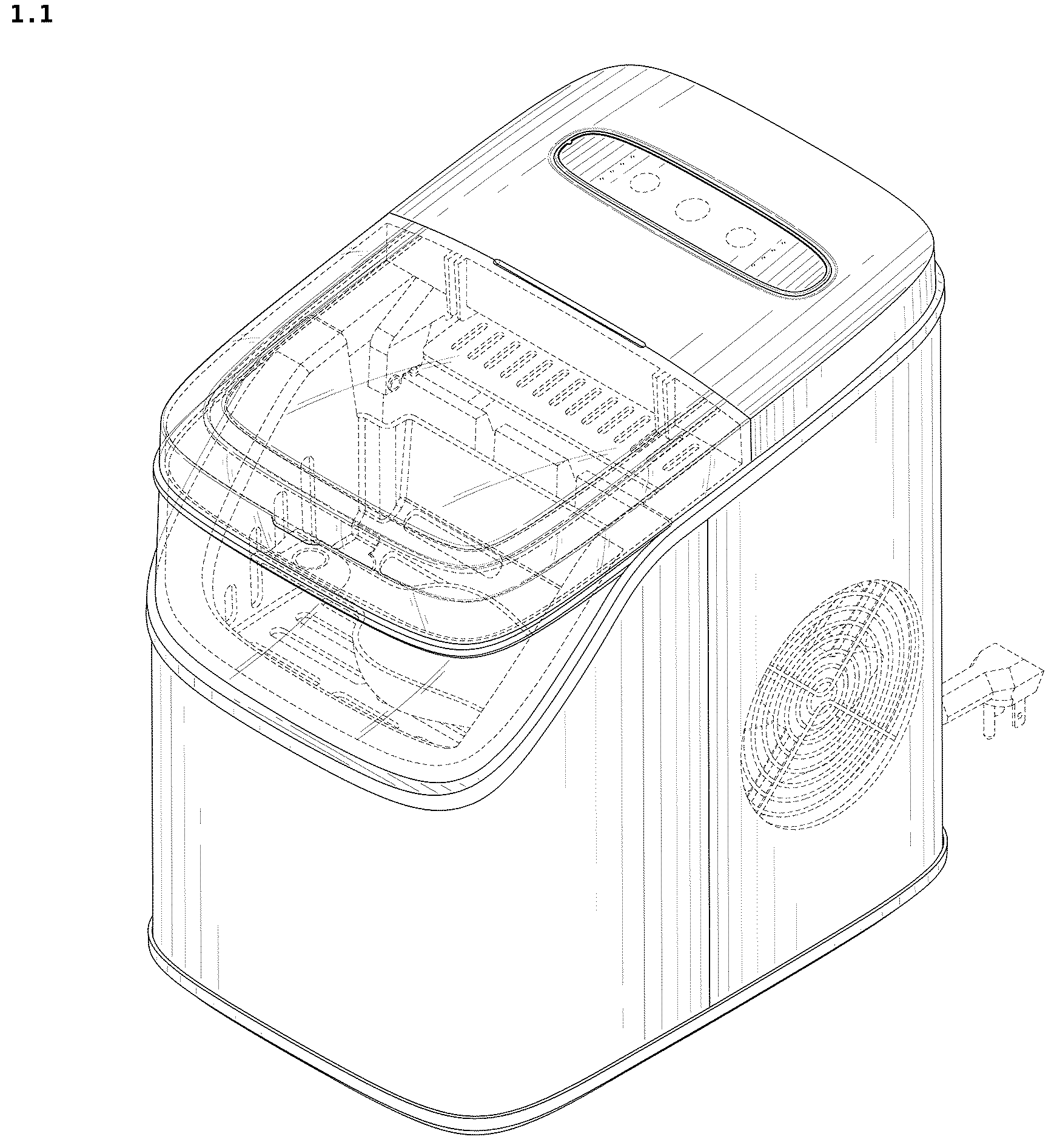 Patent USD1043766 Figure 1 – Ice maker